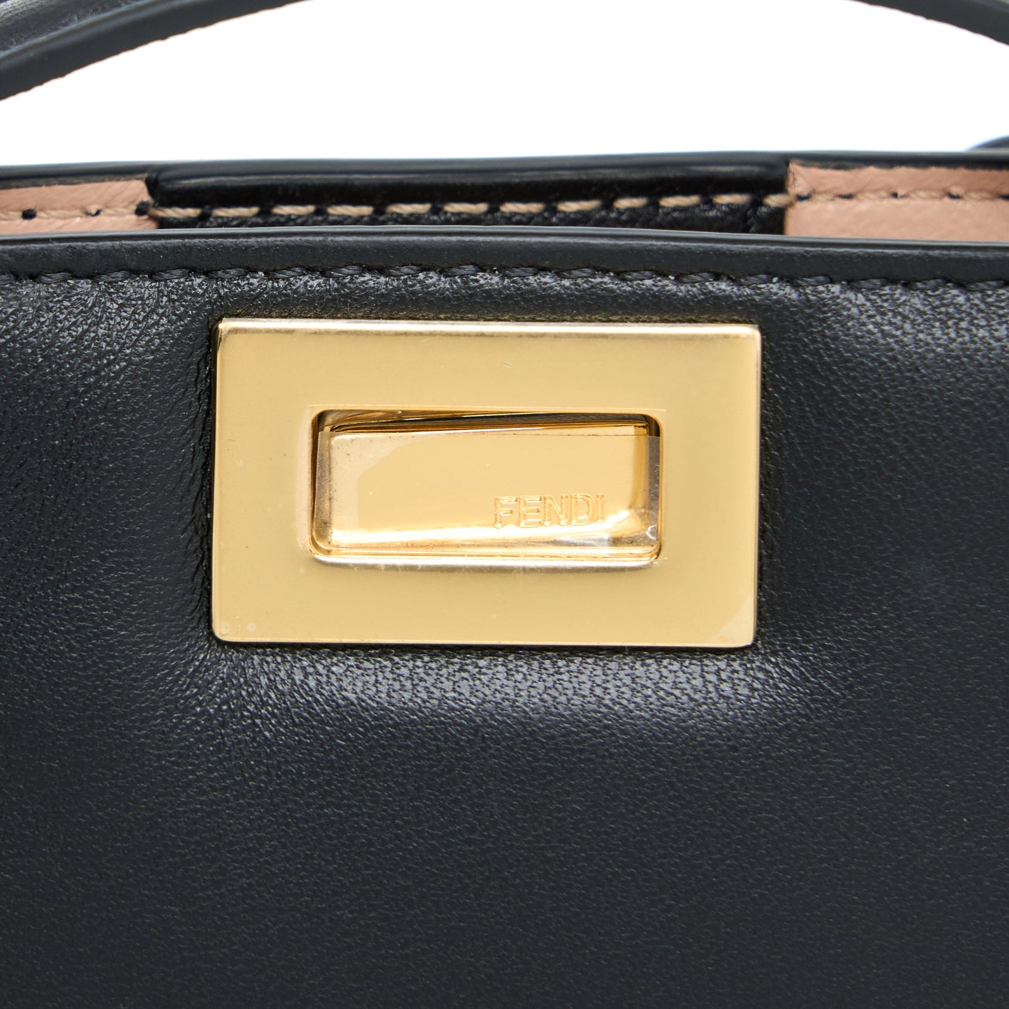 Fendi Nano Peekaboo Charm Lambskin Black GHW
