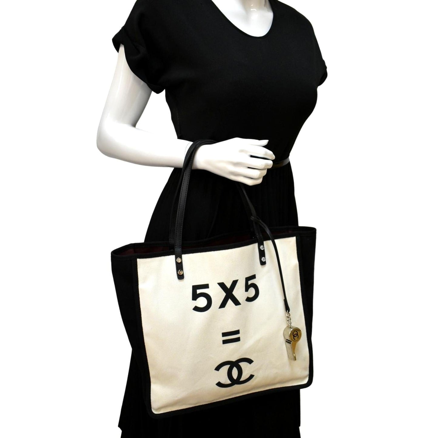 Luxury Chanel 5 x 5 Canvas Tote Bag Ivory