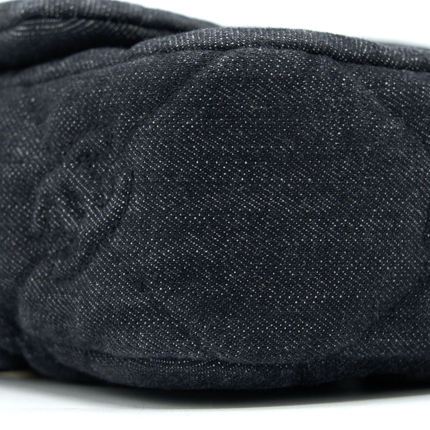 Chanel Flap Shoulder Bag with Giant Chain Denim Dark Blue Brushed GHW (Microchip)