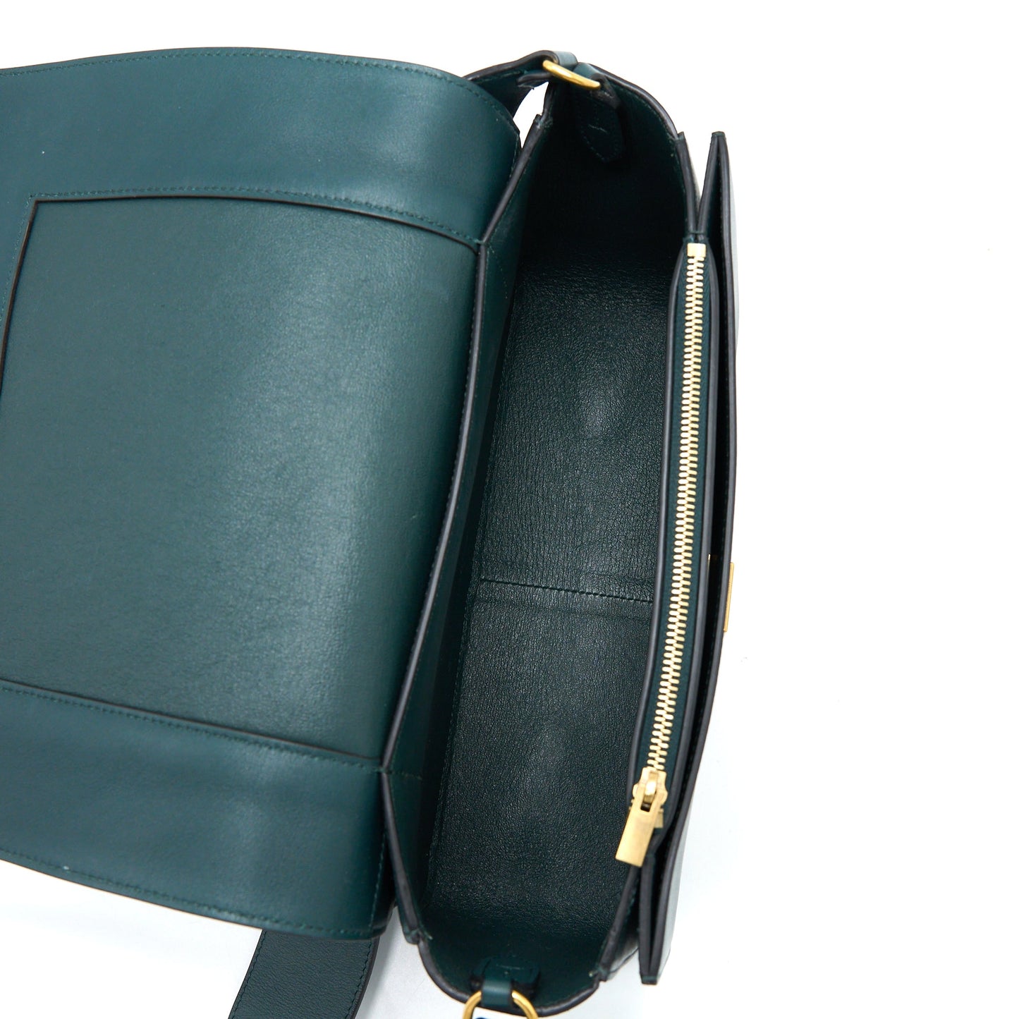 Celine Frame Bag Calfskin Navy/Dark Green GHW