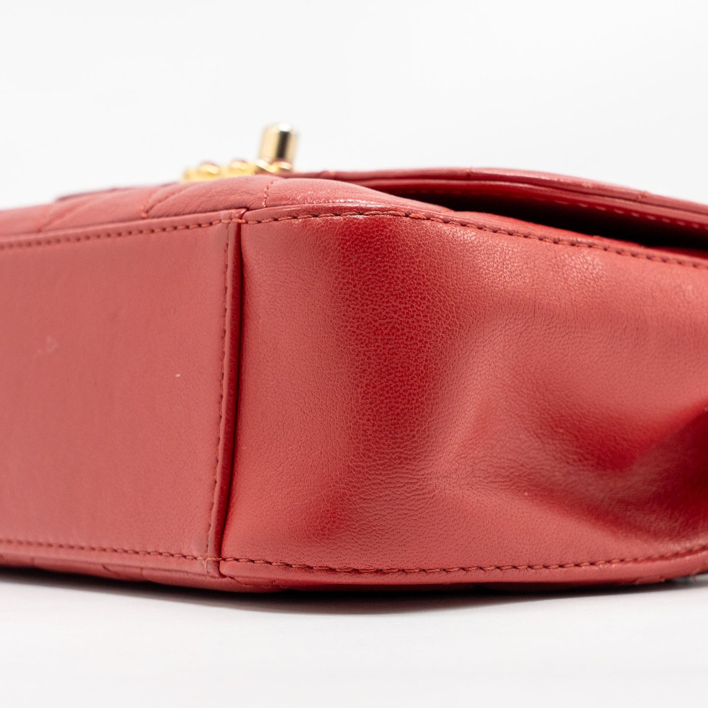 Chanel Chain Top Handle Infinite Flap Bag Leather Red GHW