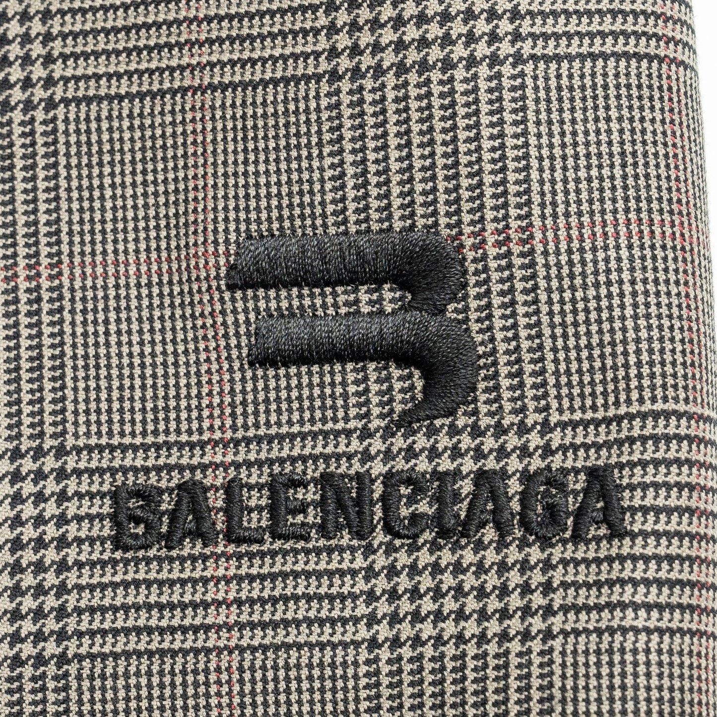 BALENCIAGA Size 44 Checked Single-Breasted Trousers Wool Dark Grey