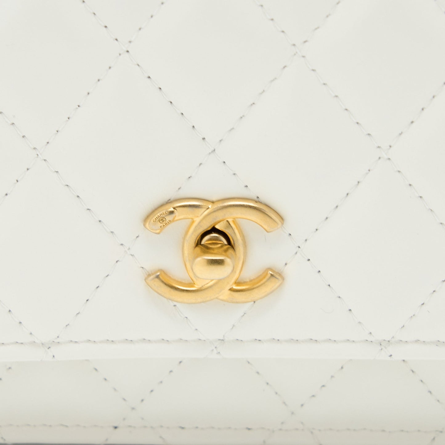 Chanel 23P Top Handle Wallet on Chain Calfskin White/Multicolour Brushed GHW (Microchip)