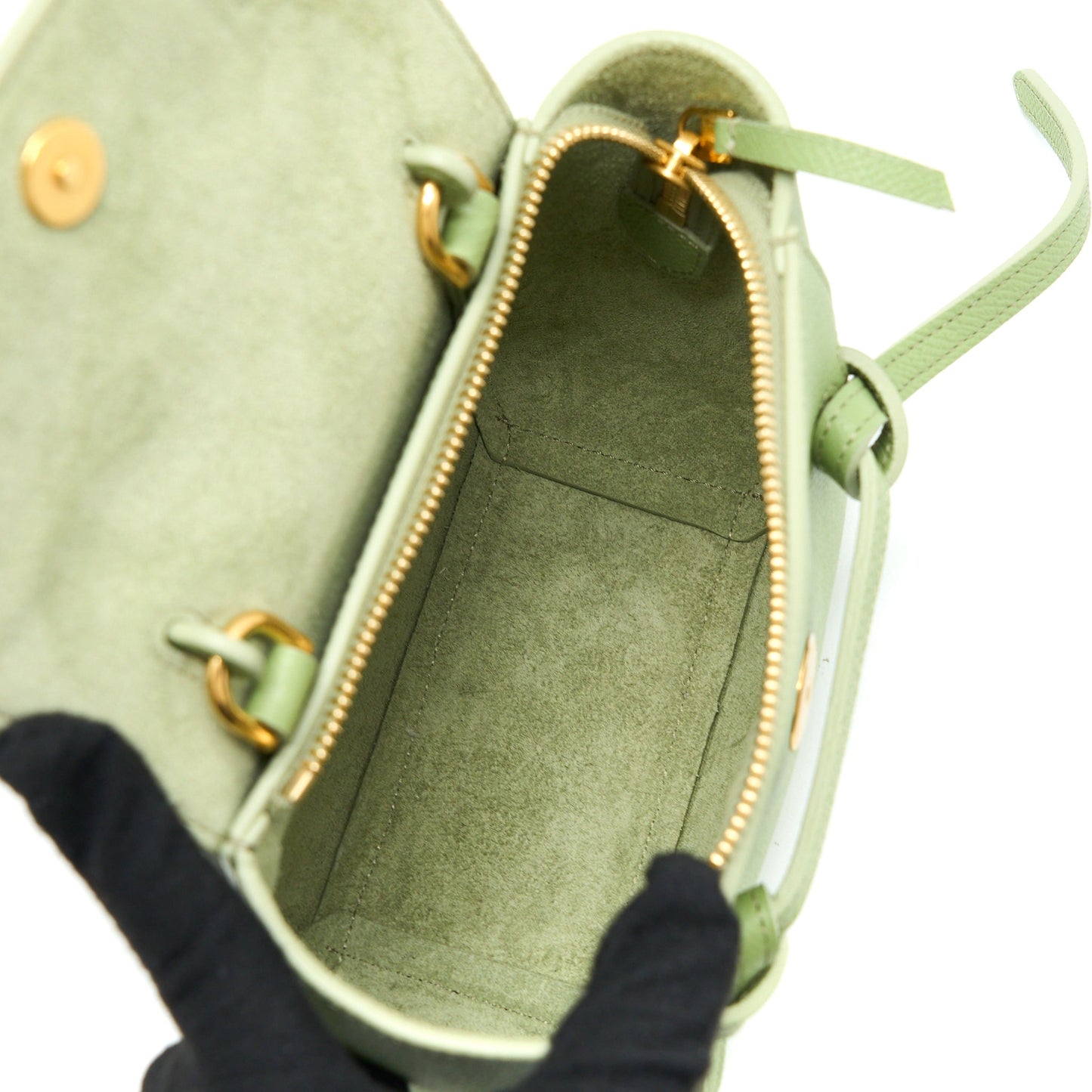 Celine Pico Belt Bag Grained Calfskin Light Green GHW