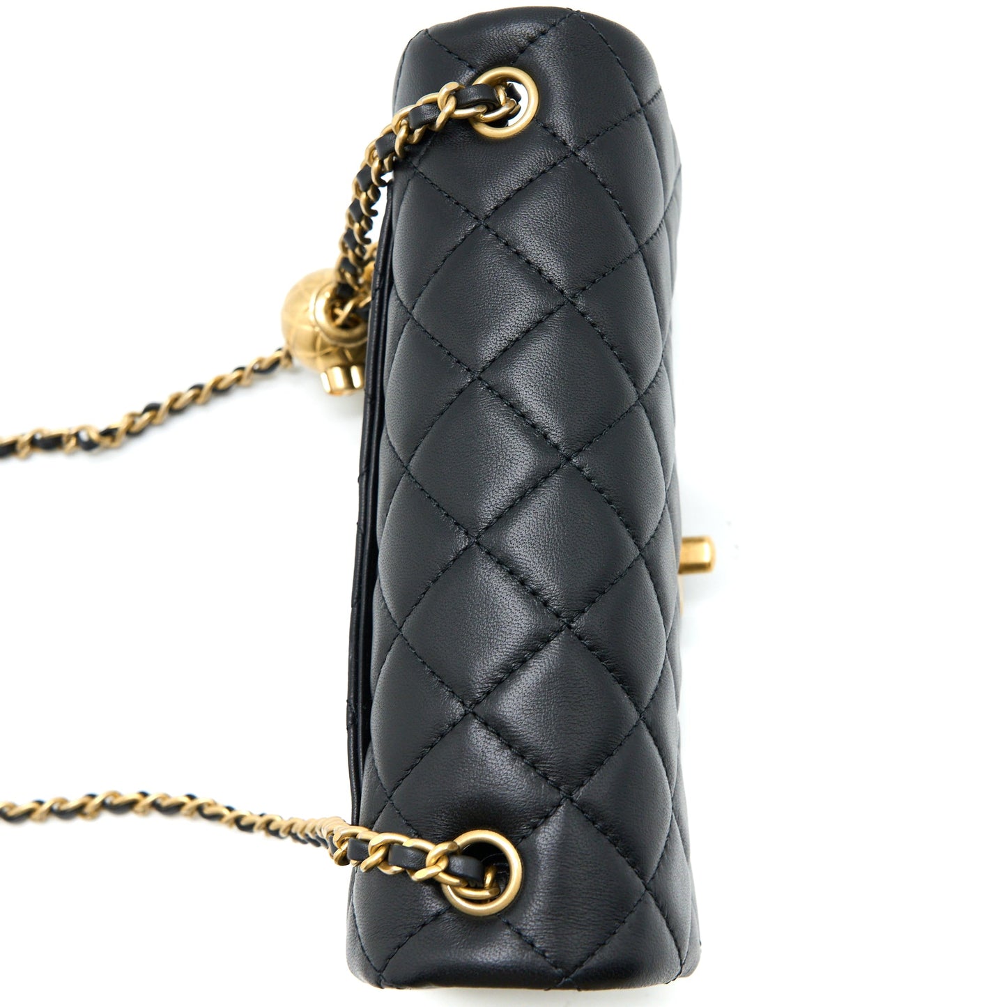 Chanel Pearl Crush Mini Rectangular Lambskin Black Brushed GHW (Microchip)