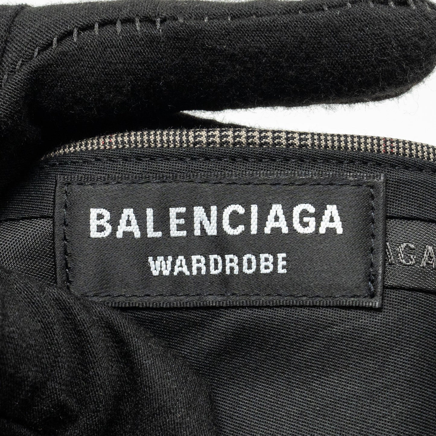 BALENCIAGA Size 44 Checked Single-Breasted Trousers Wool Dark Grey