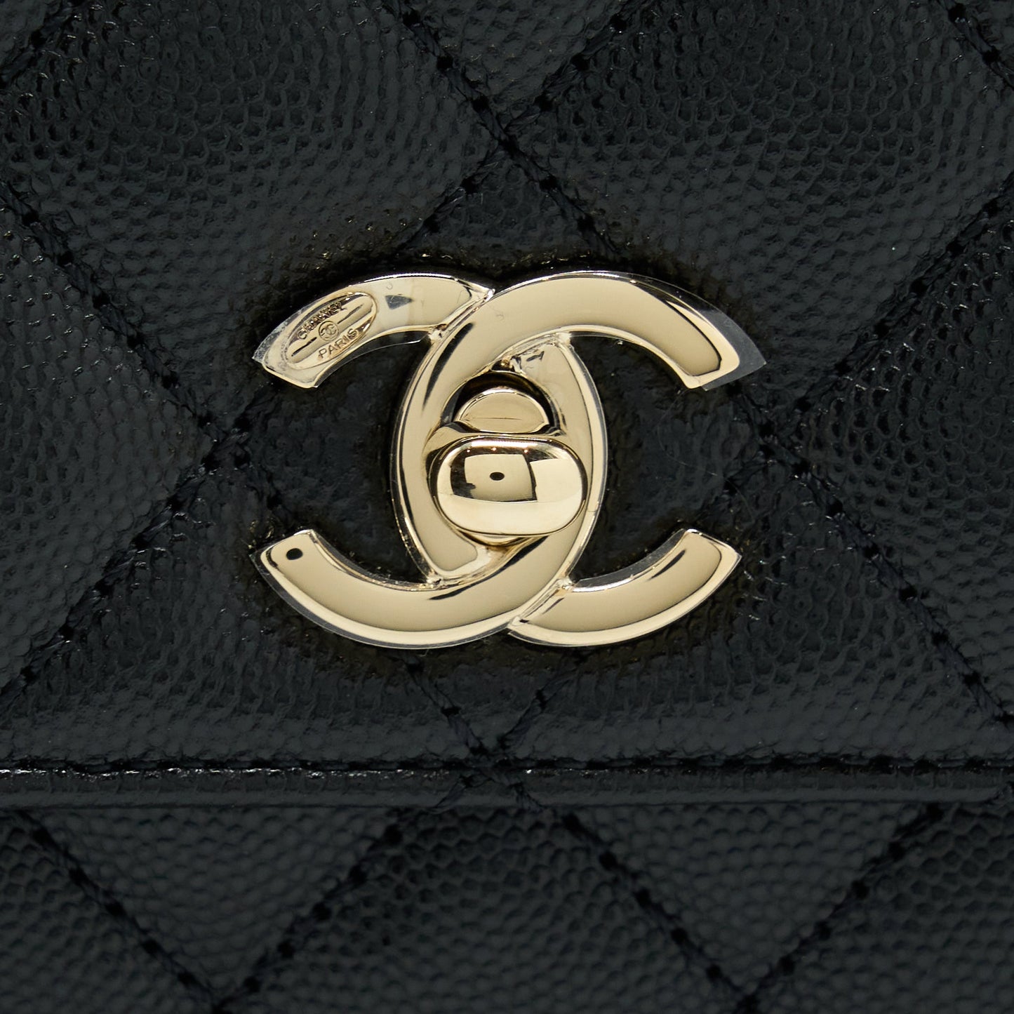 Chanel Small Coco Handle Caviar Black LGHW (Microchip).
