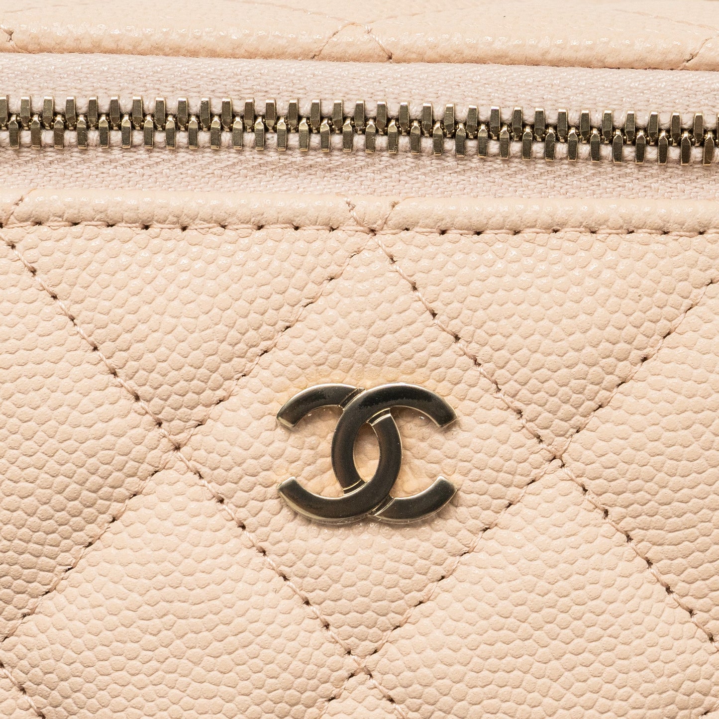 Chanel Mini Vanity Case Caviar Light Beige LGHW