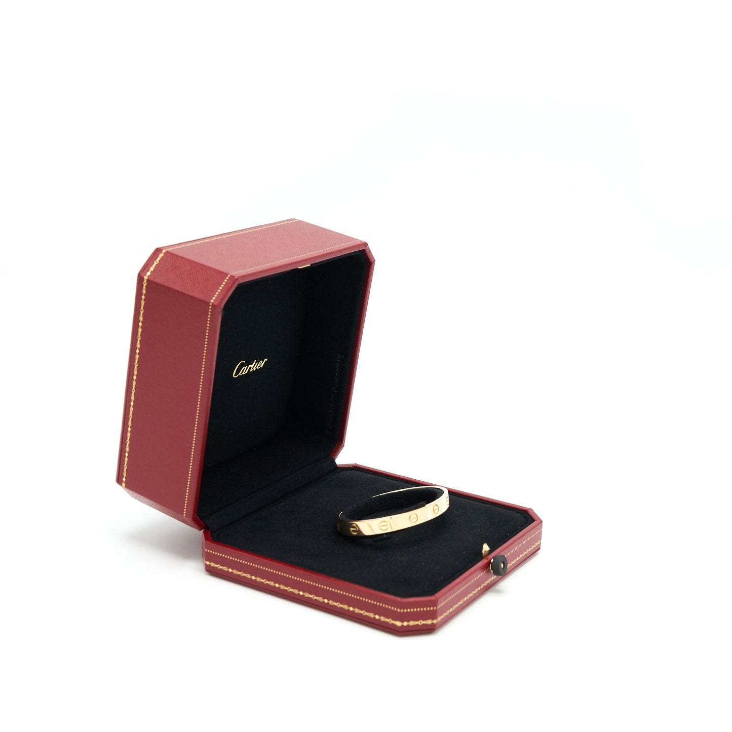 Cartier Size 17 Love Cuff Bangle Bracelet In Yellow Gold