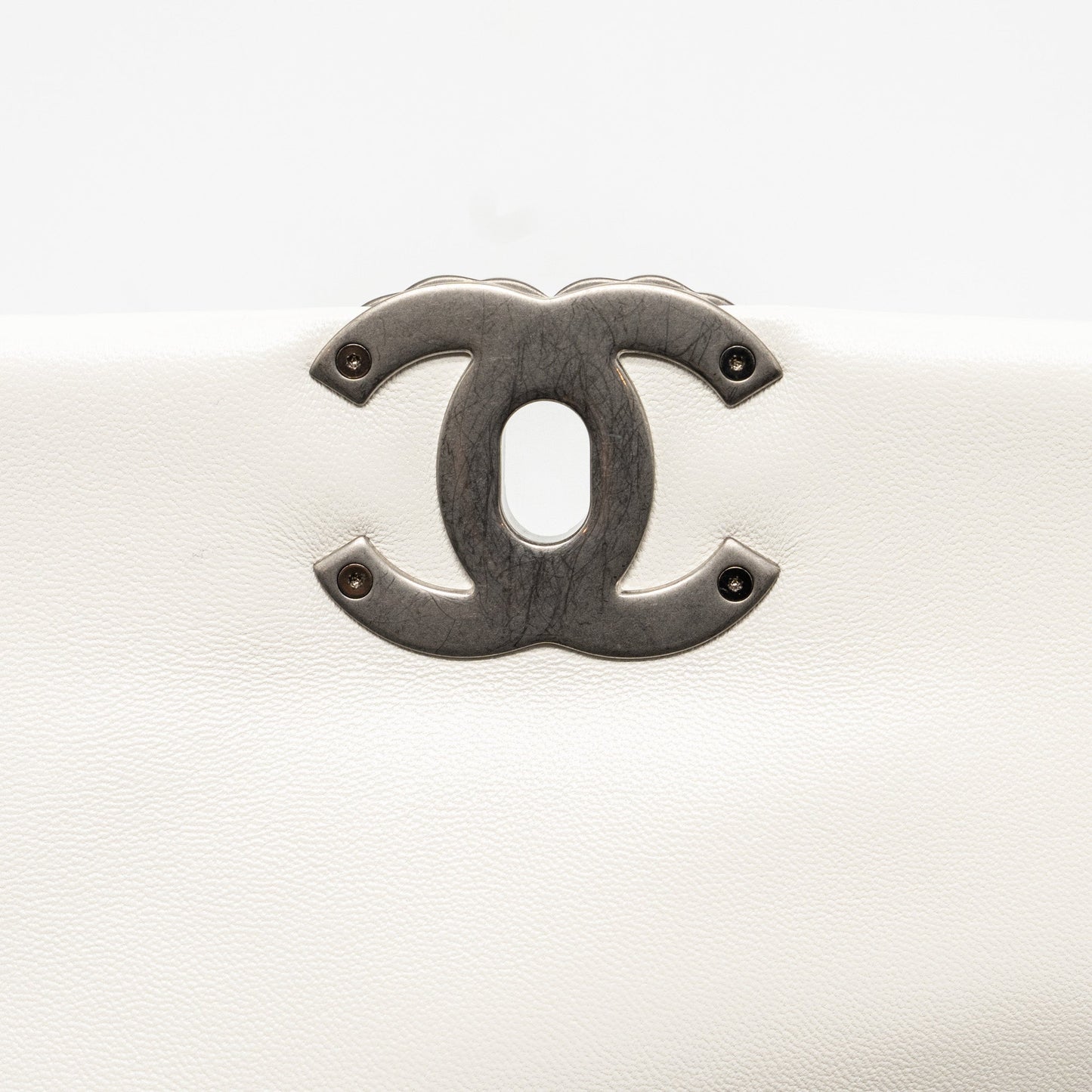 Chanel Small 19 Bag Lambskin White Multicolour Hardware (Microchip)