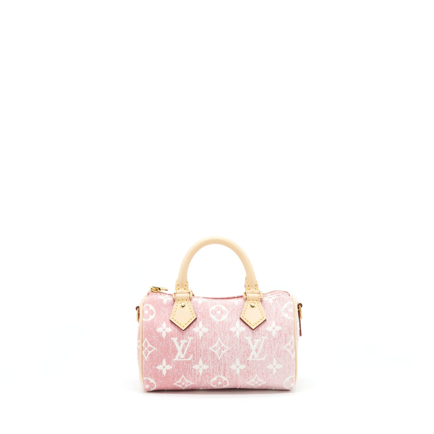 Louis Vuitton Nano Speedy Monogram Jacquard Denim Pink
