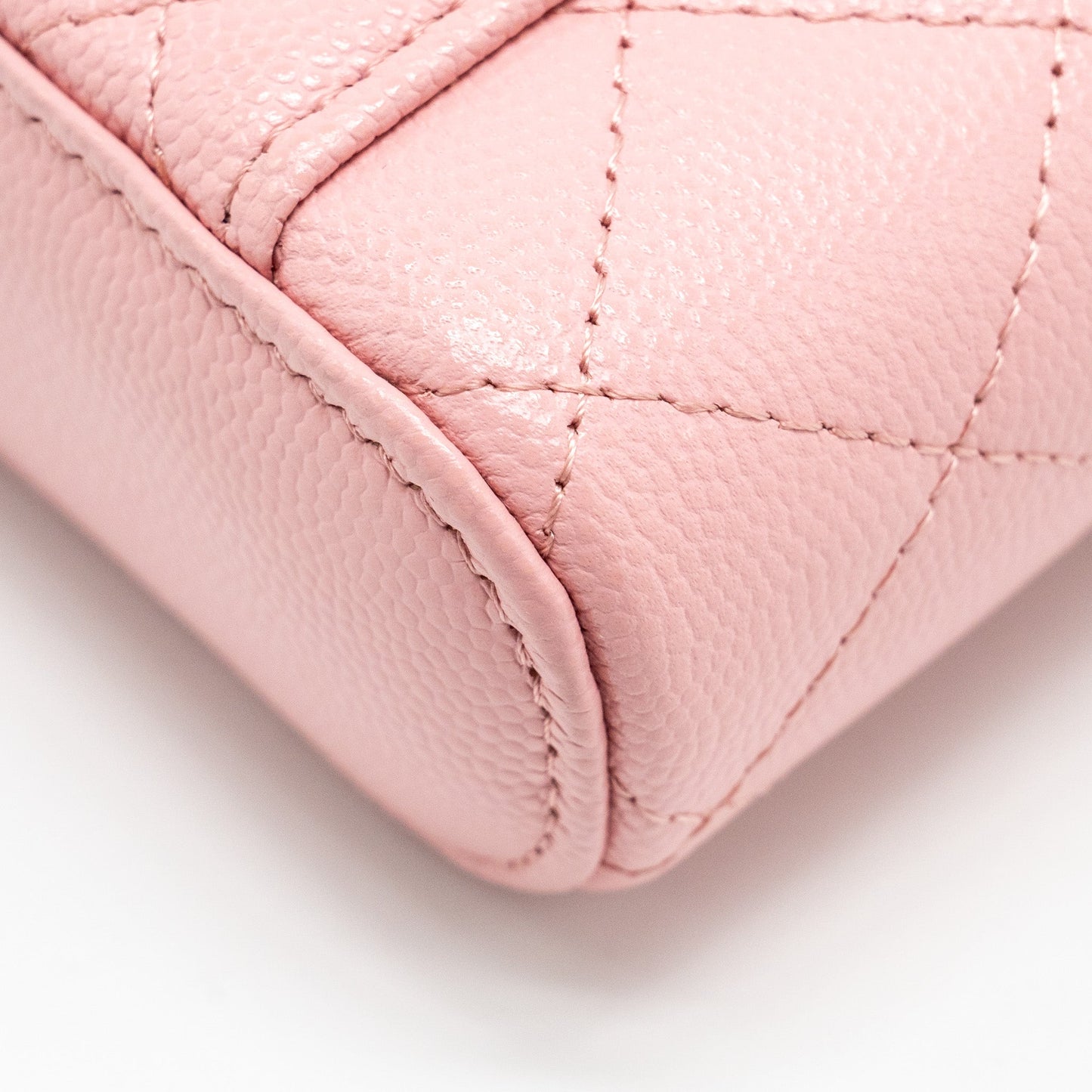 Chanel Vanity Phone Holder With Chain Caviar Pink LGHW