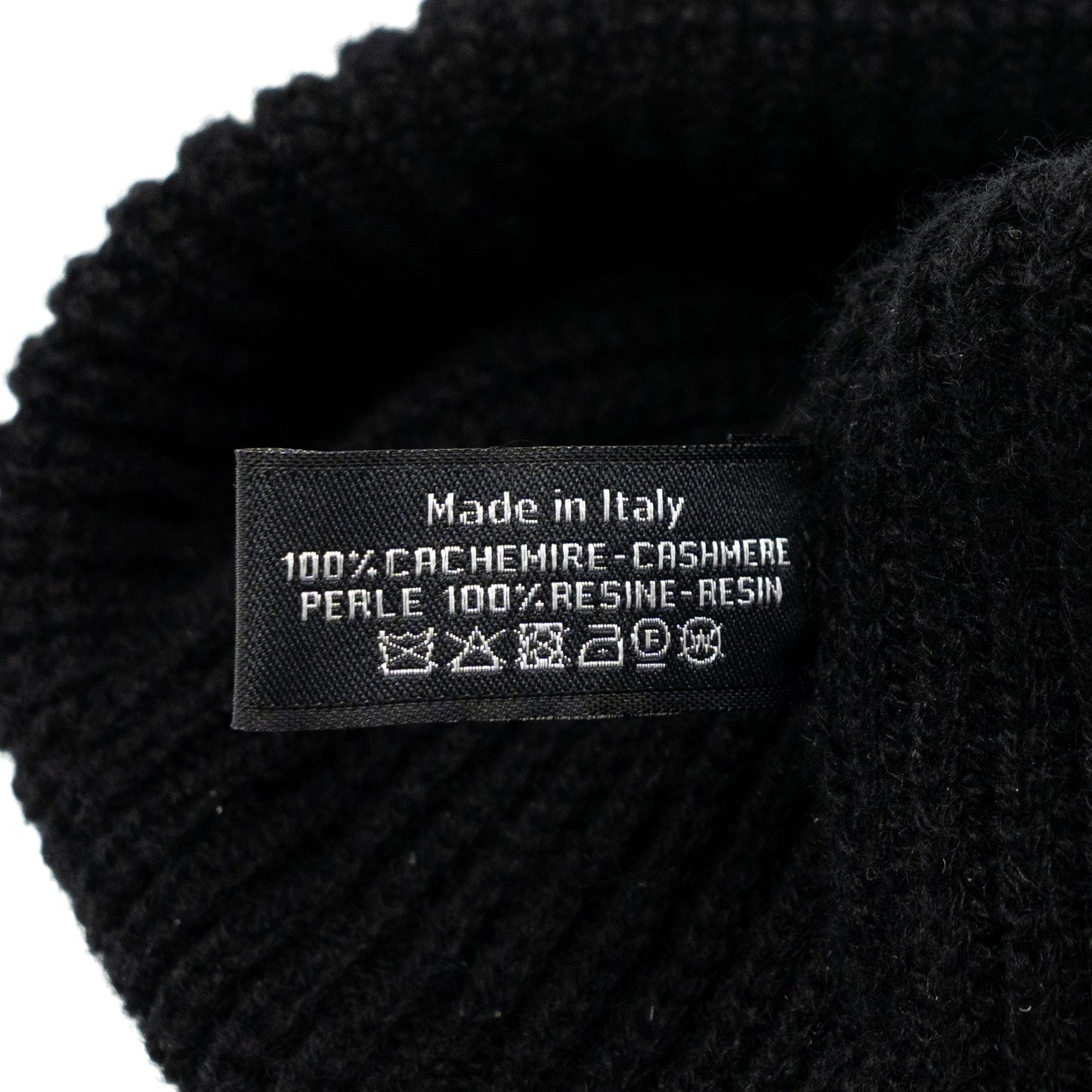 Chanel Cashmere Hat Pearl Black/White