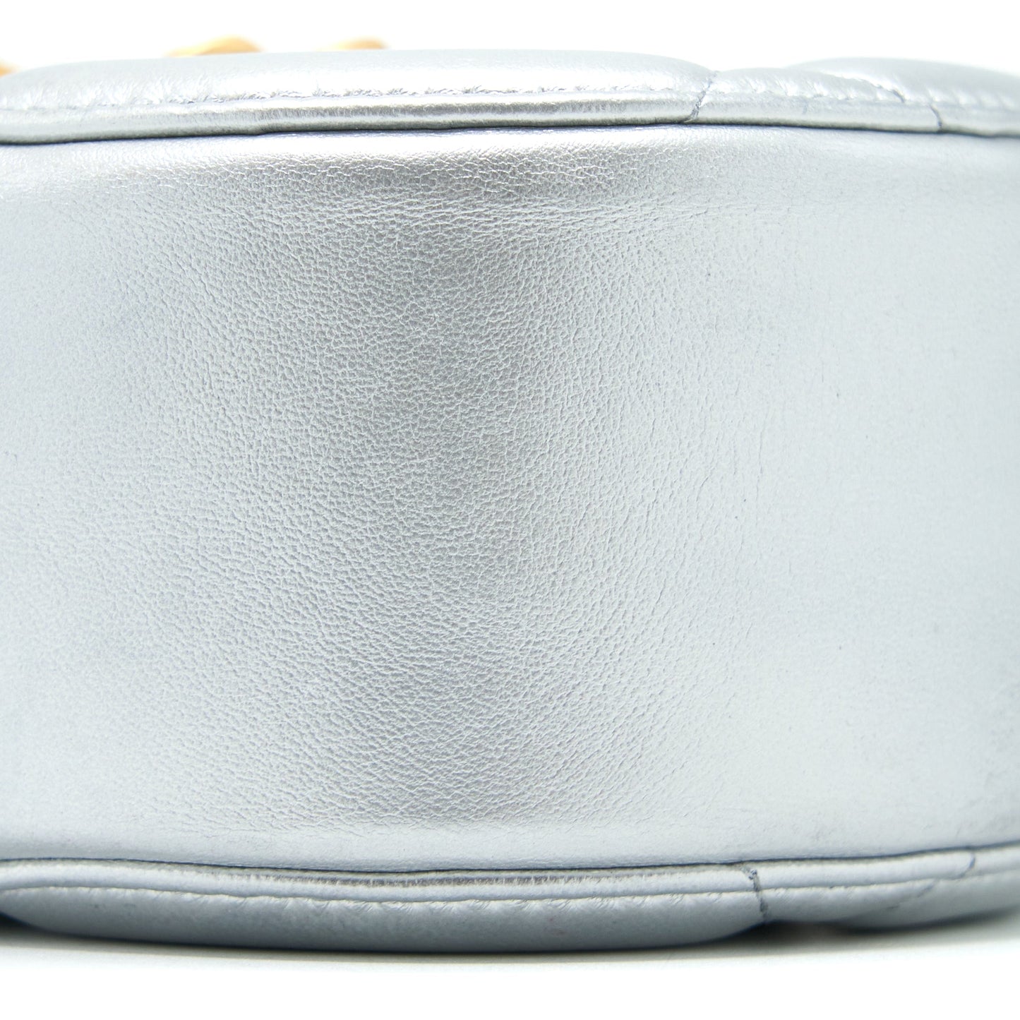 Chanel 19 Round Clutch With Chain Goatskin Silver Multicolour hardware