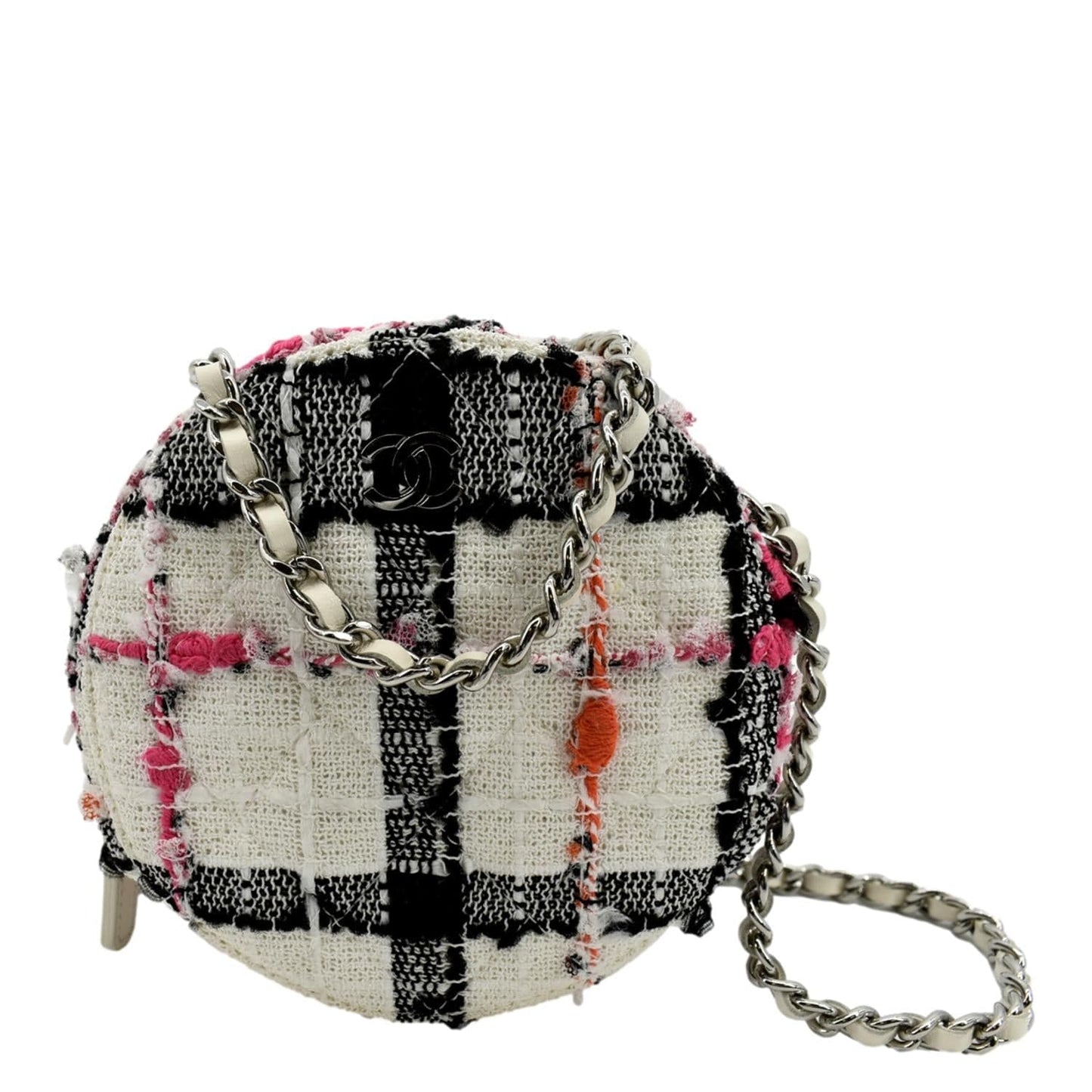 Luxury Chanel Round As Earth Tweed Crossbody Bag Multicolor