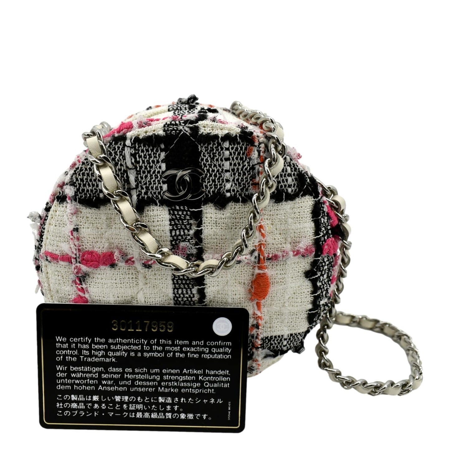 Luxury Chanel Round As Earth Tweed Crossbody Bag Multicolor