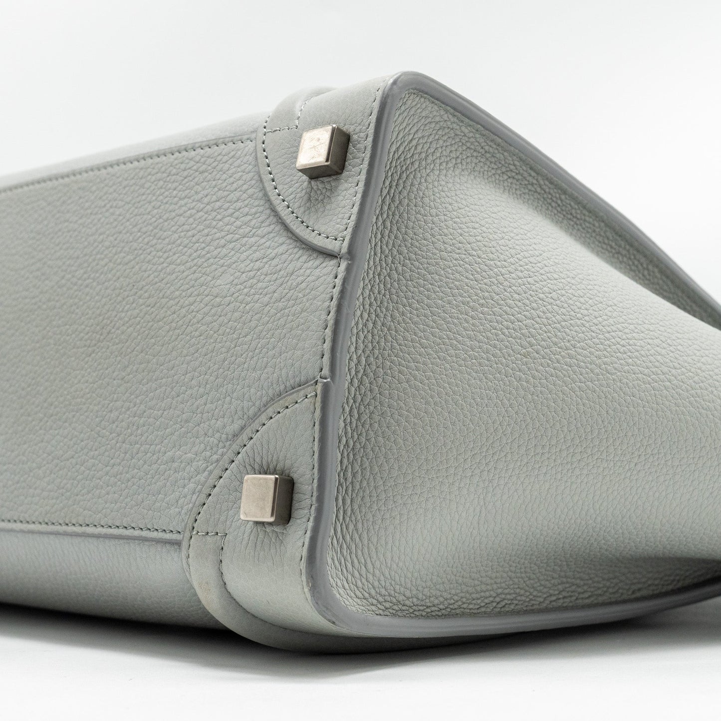 Celine Micro Luggage Bag Calfskin Light Grey SHW