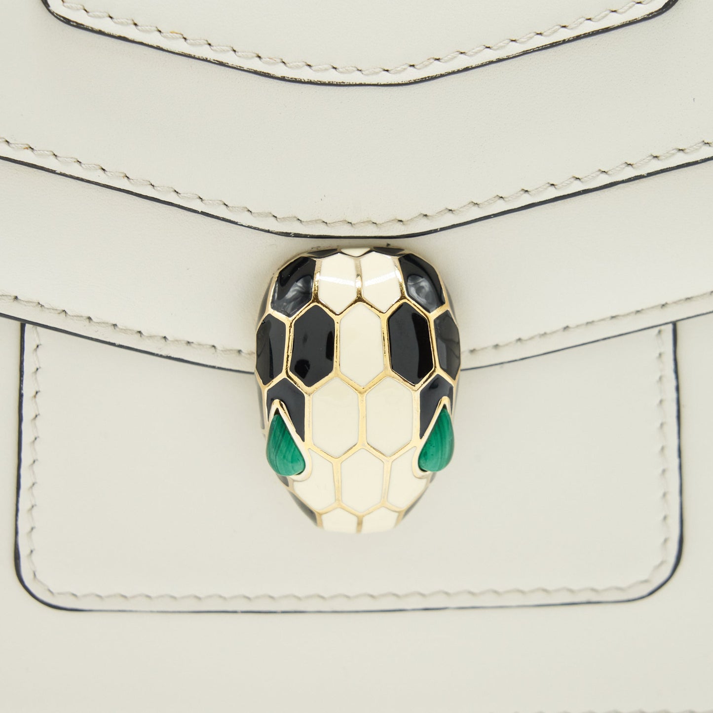 Bvalgari Serpenti Forever Crossbody Bag Calfskin White LGHW