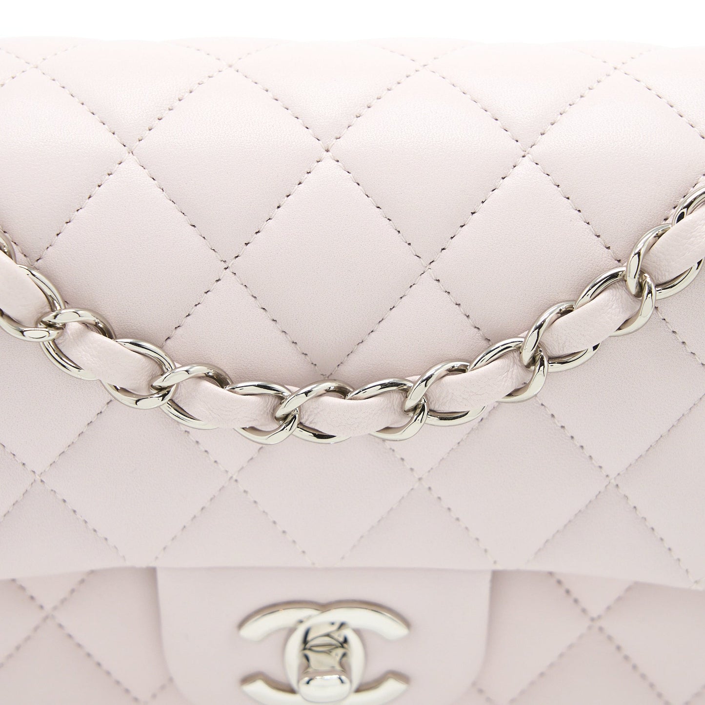 Chanel Small Classic Double Flap Lambskin Light Purple SHW (Microchip)
