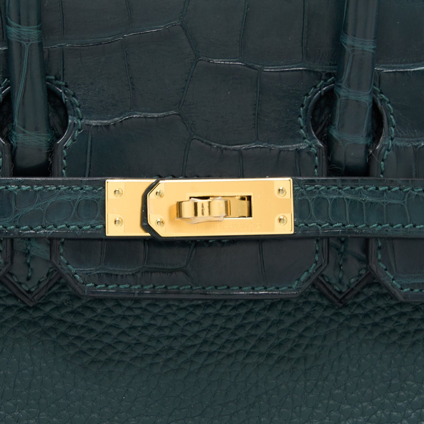 Herme Birkin 25 Touch Togo/Alligator Mississippiensis Vert Cypres GHW Stamp Z
