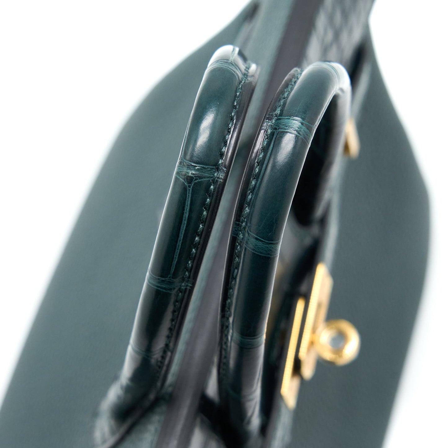 Herme Birkin 25 Touch Togo/Alligator Mississippiensis Vert Cypres GHW Stamp Z