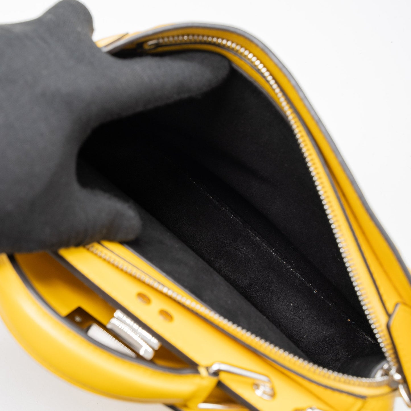 Fendi Top Handle Peekaboo Lambskin Yellow SHW