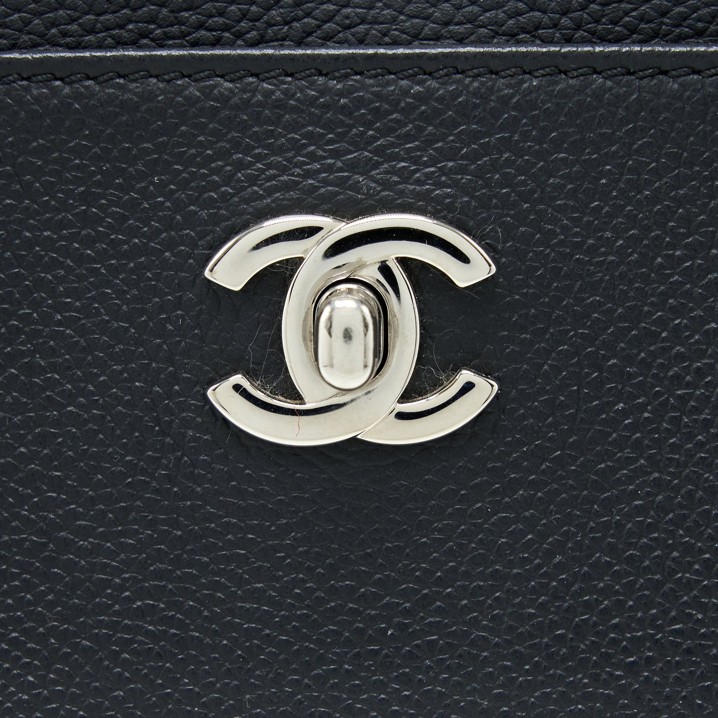 Chanel Cerf Tote Bag Grained Calfskin Black SHW