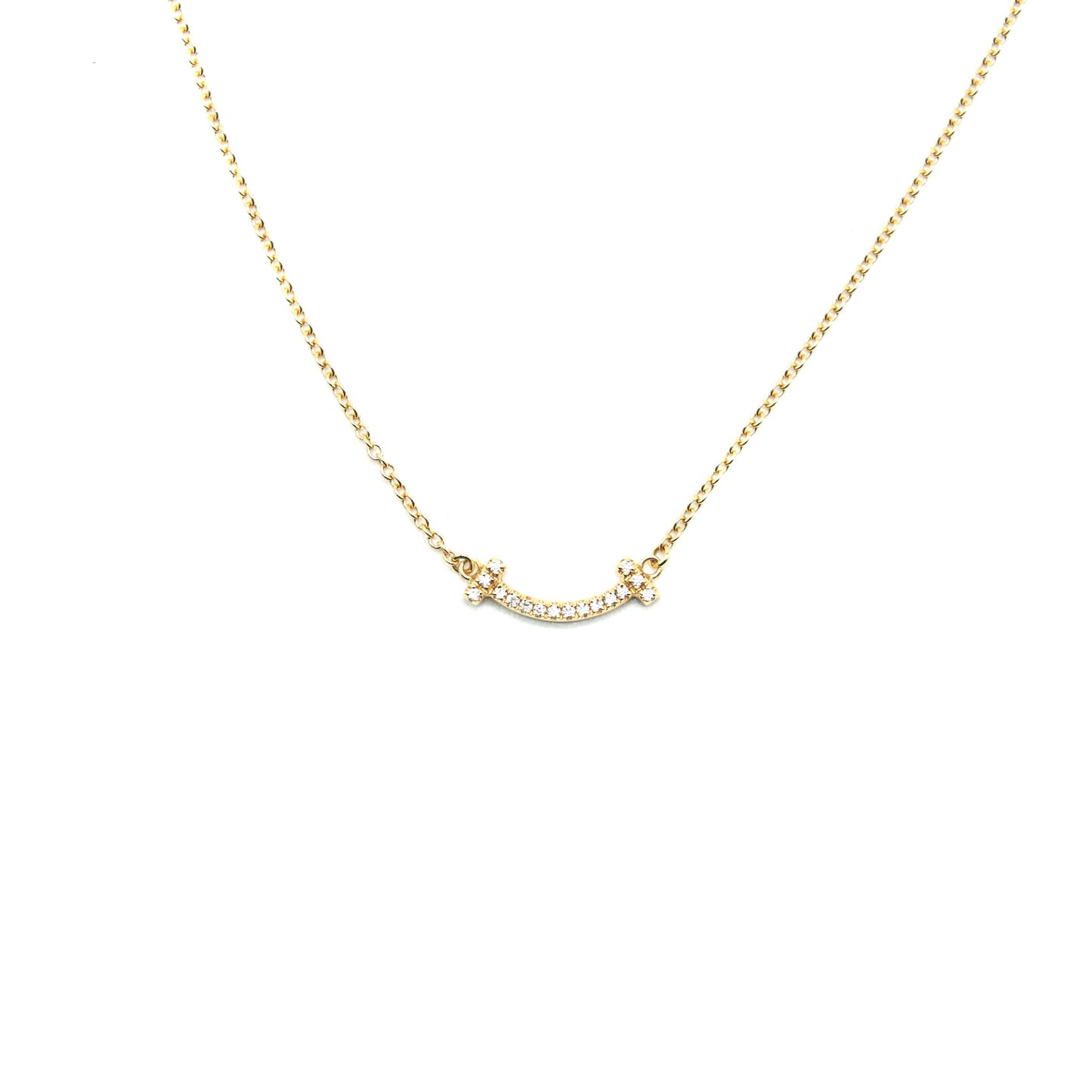 Tiffany T Smile Pendant 18k Gold With Diamonds