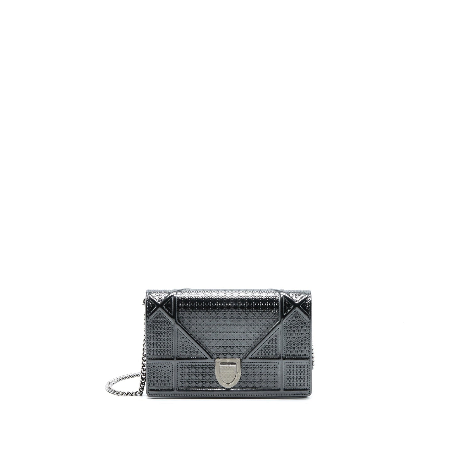 Luxury Dior Luxury Diorama Wallet On Chain Metallic Grey GHW