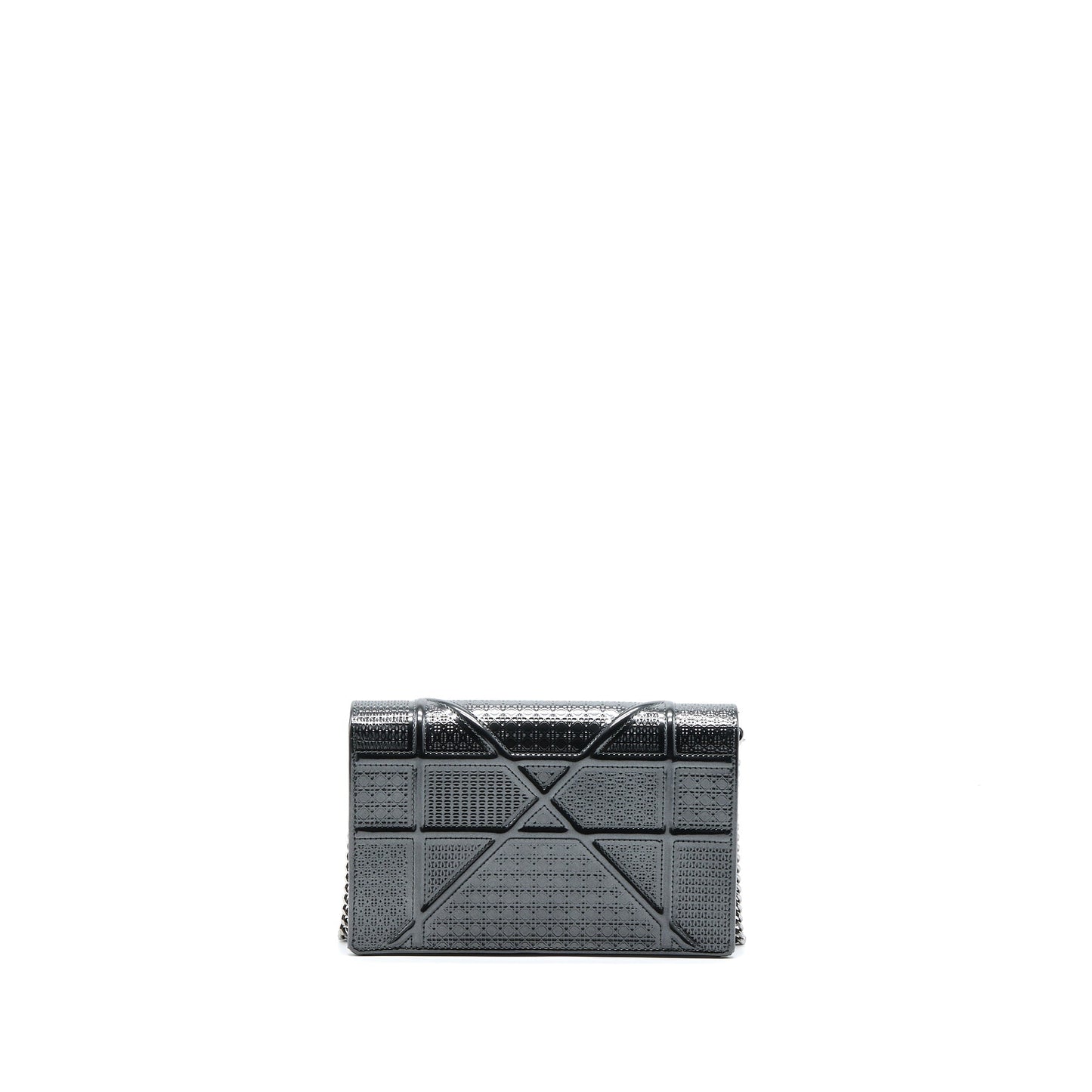 Luxury Dior Luxury Diorama Wallet On Chain Metallic Grey GHW