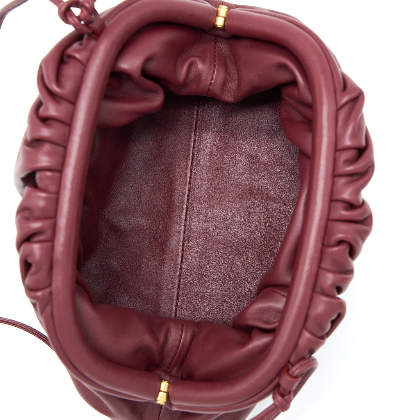 Bottega Veneta Mini Pouch Calfskin Dark Red