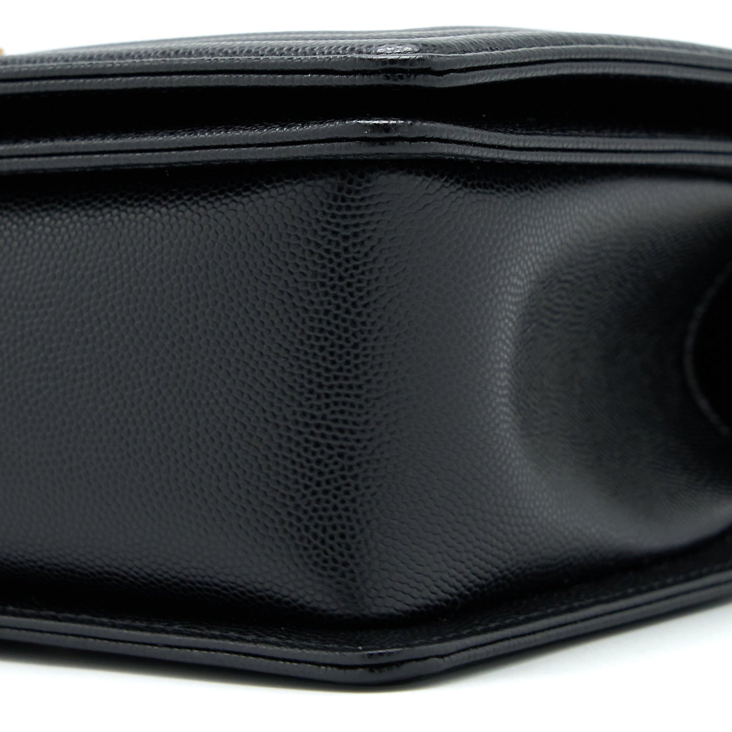 Chanel Medium Boy Bag Caviar Black Brushed GHW (Microchip)