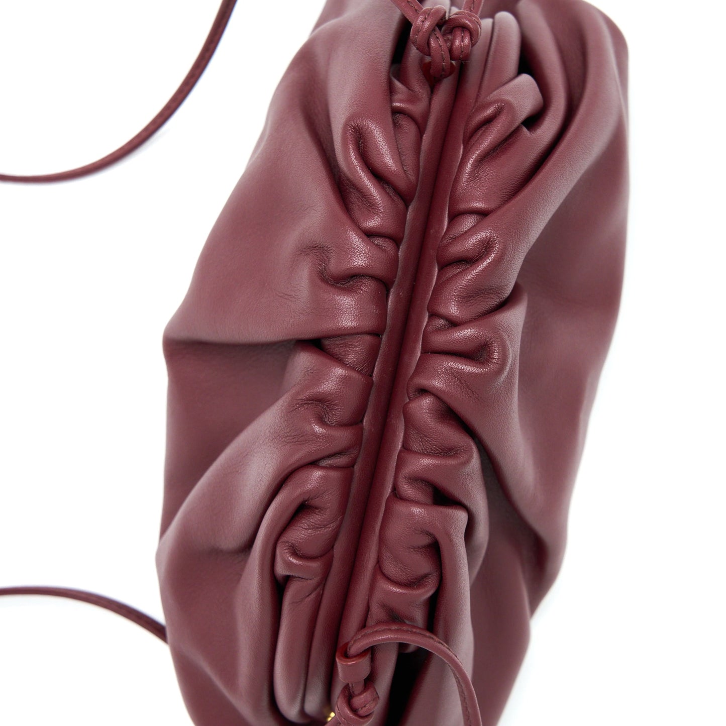 Bottega Veneta Mini Pouch Calfskin Dark Red