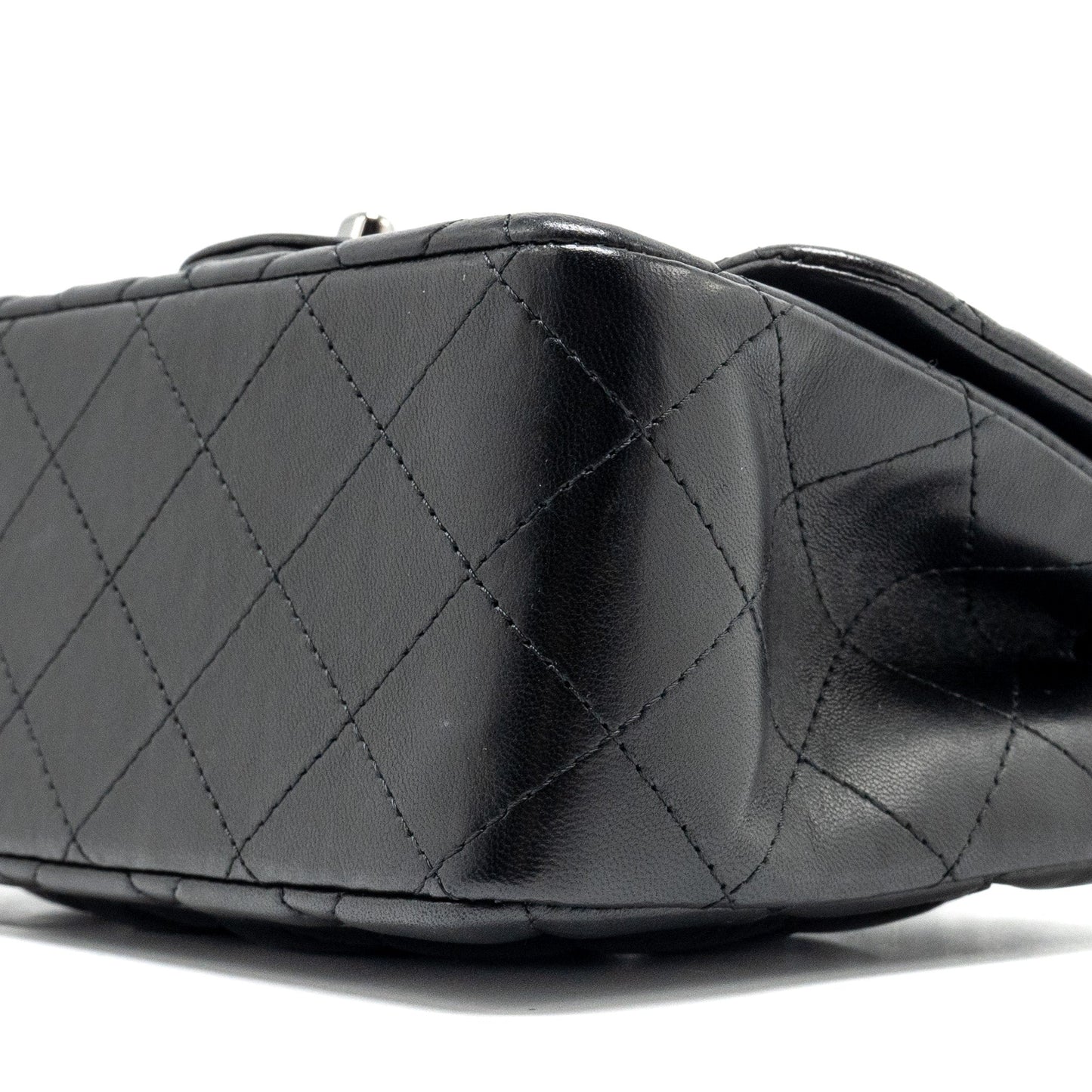 Chanel mini square Flap bag lambskin black SHW