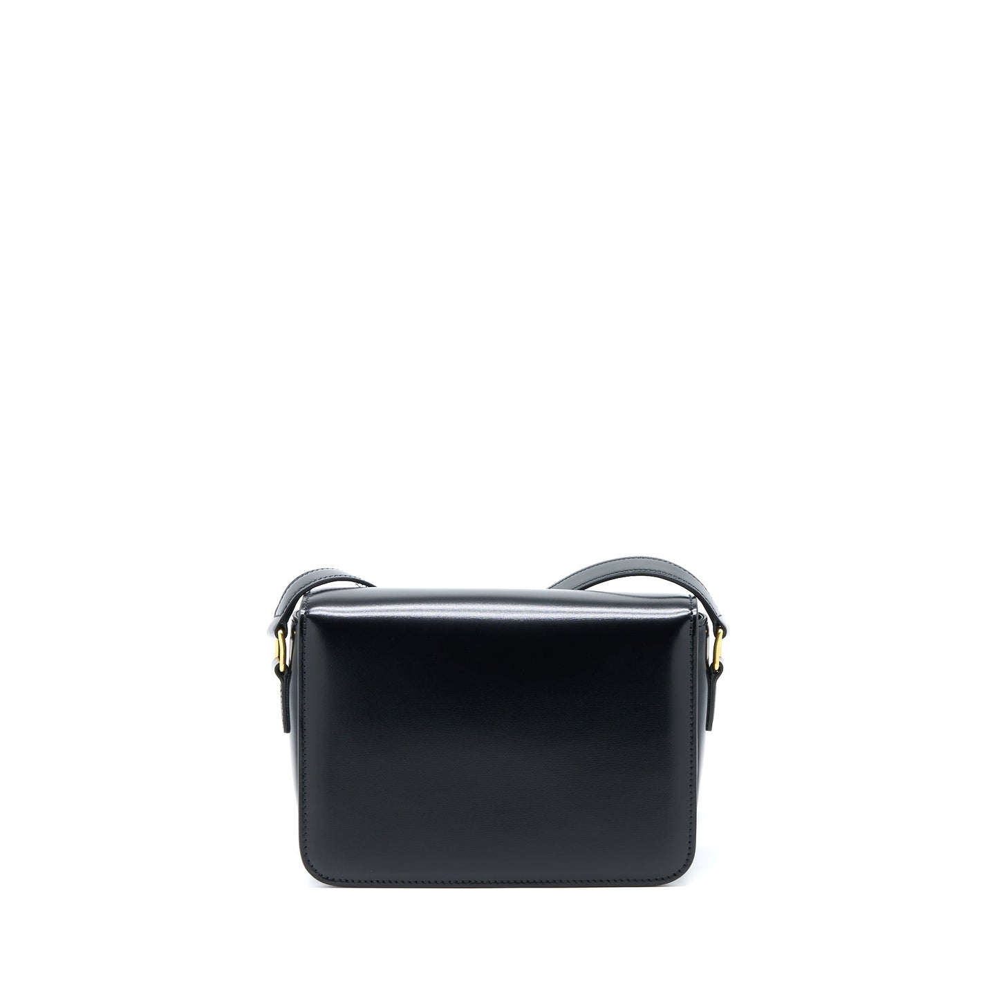 Celine Teen Triomphe Bag In Shiny Calfskin Black GHW