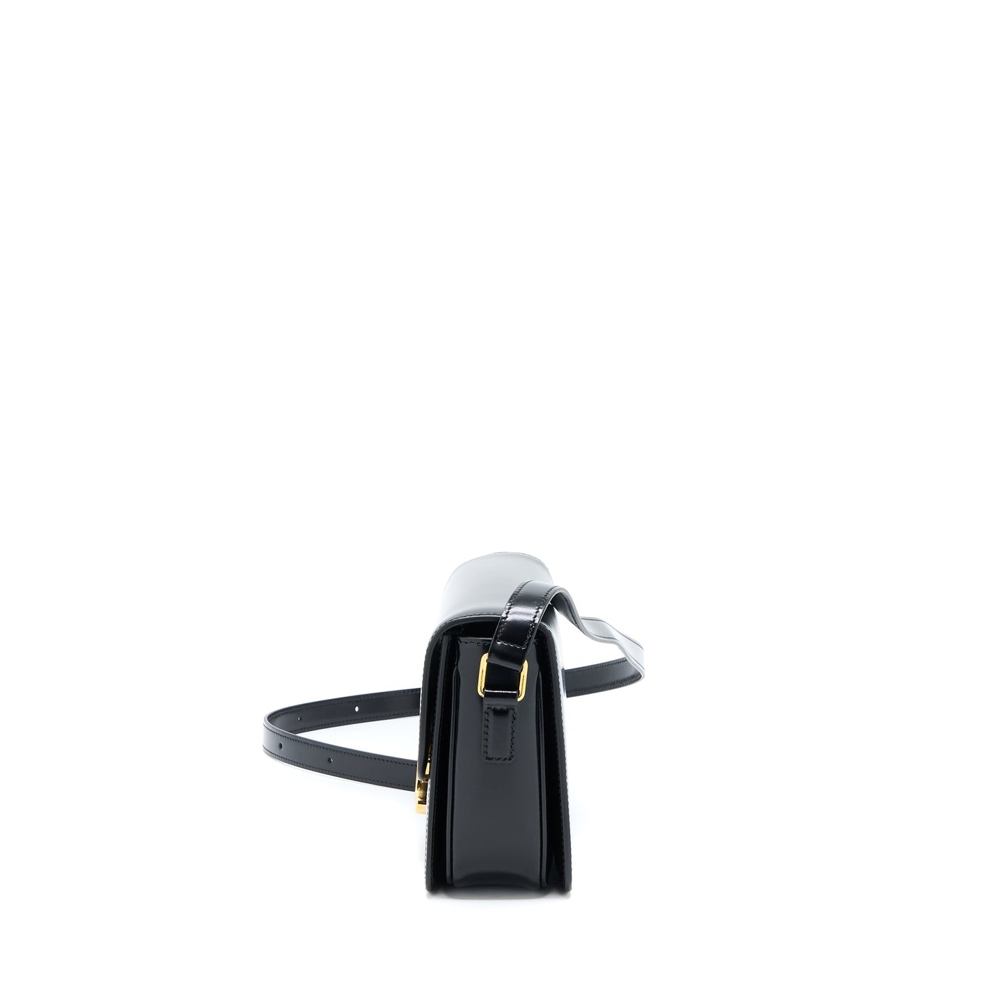 Celine Teen Triomphe Bag In Shiny Calfskin Black GHW