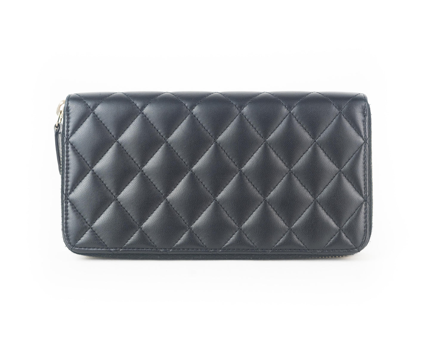 Chanel Lambskin Quilted Zip Wallet
