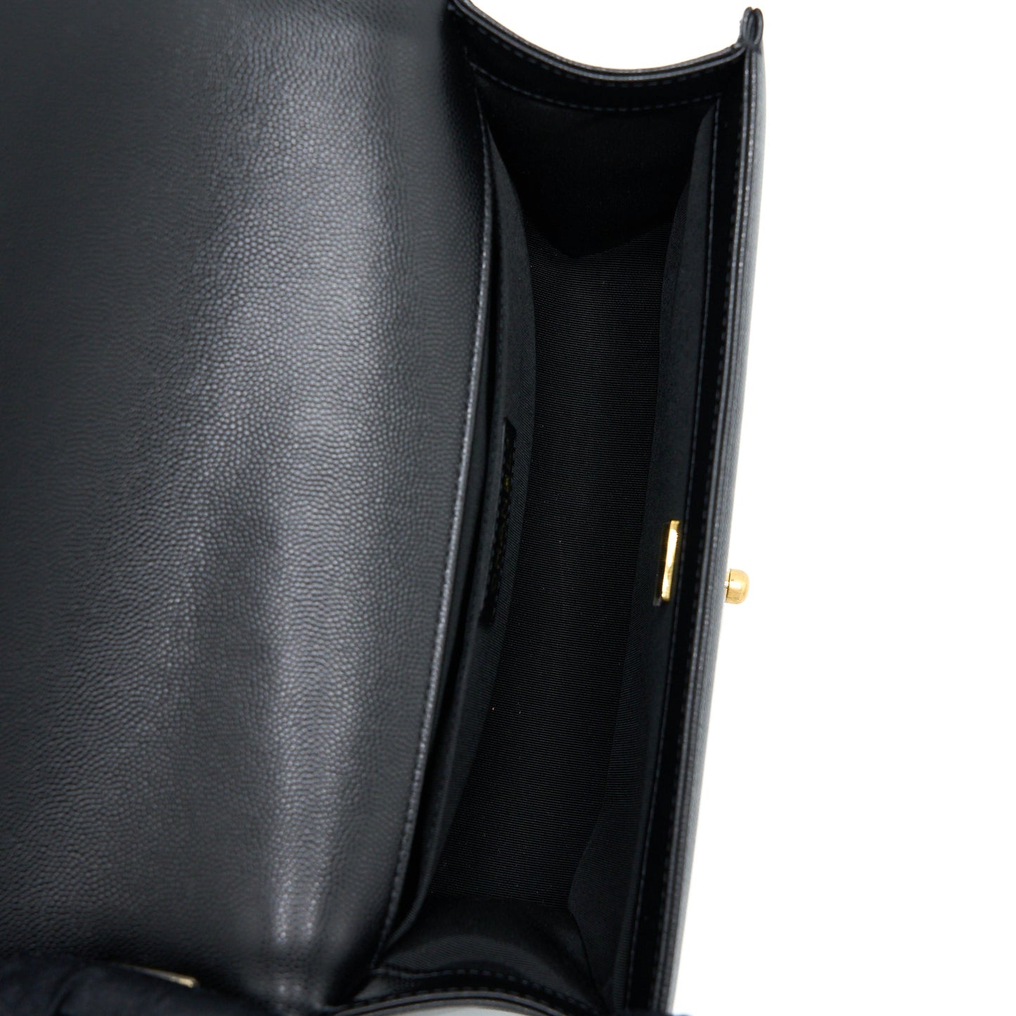 Chanel Medium Boy Bag Caviar Black Brushed GHW (Microchip)