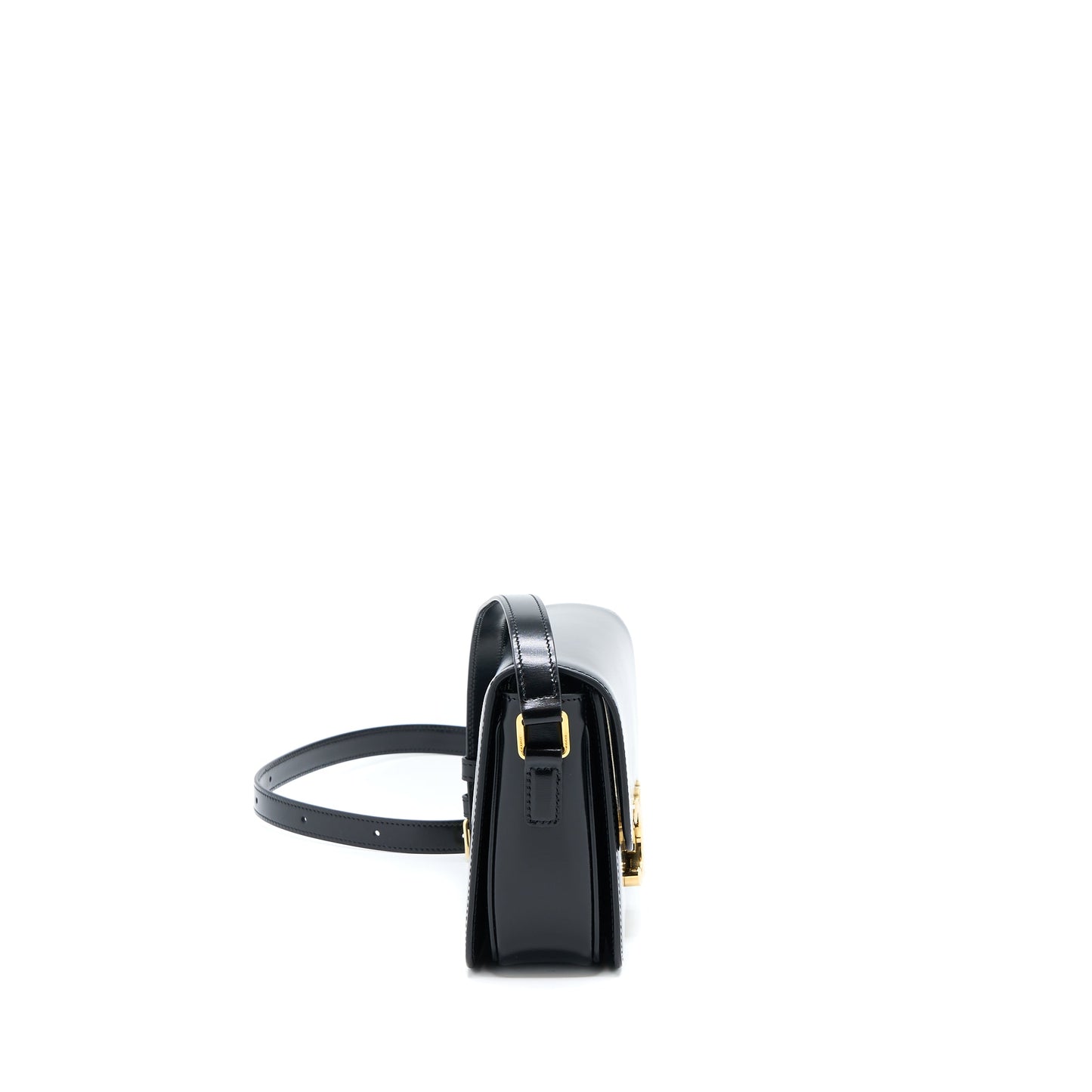Celine Teen Triomphe Bag In Shiny Calfskin Black GHW