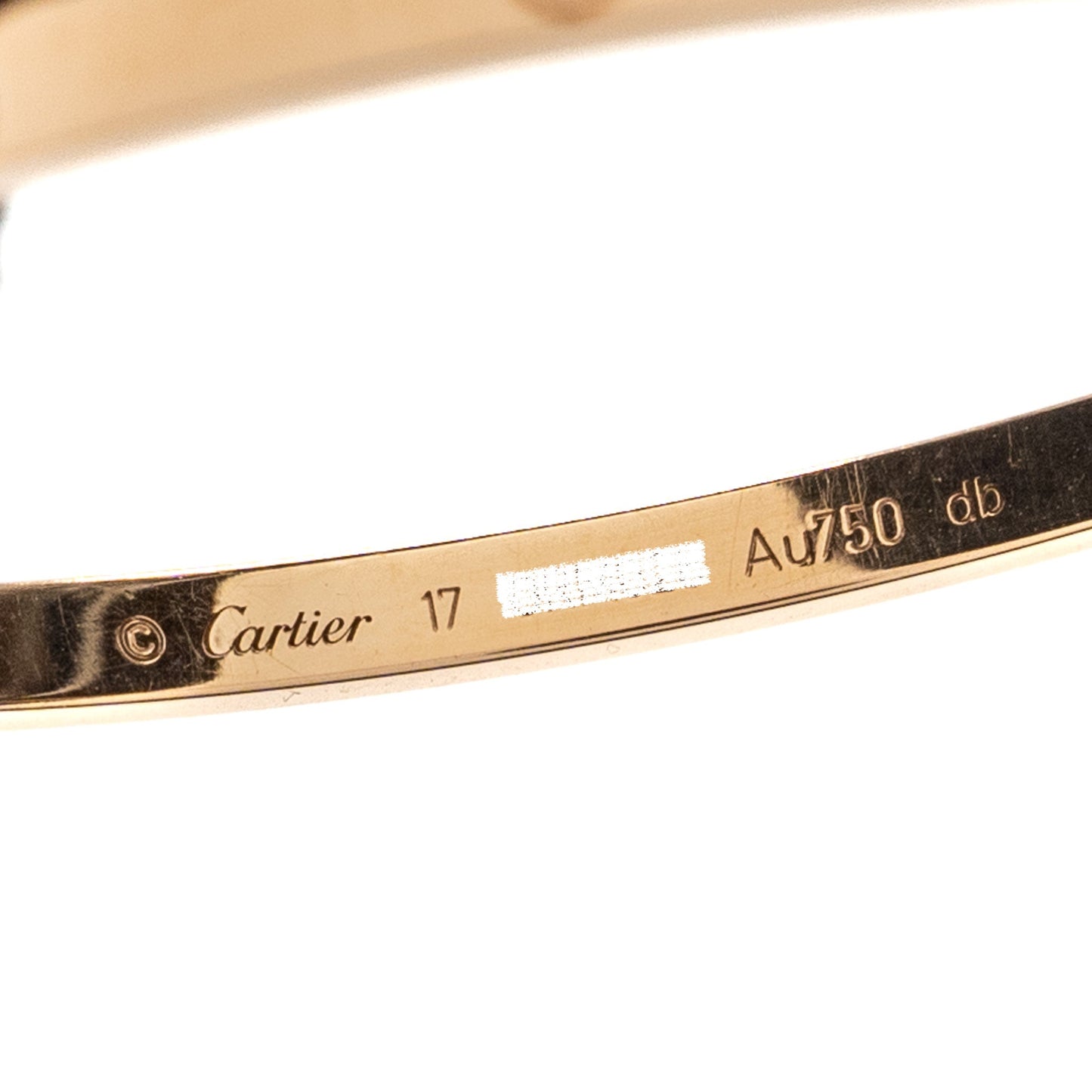 Cartier size 17 lovebracelet small model rose gold