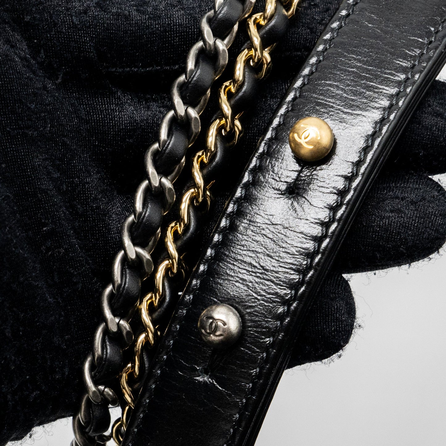Chanel Large Gabrielle Hobo Bag Aged Calfskin Black Multicolour Hardware