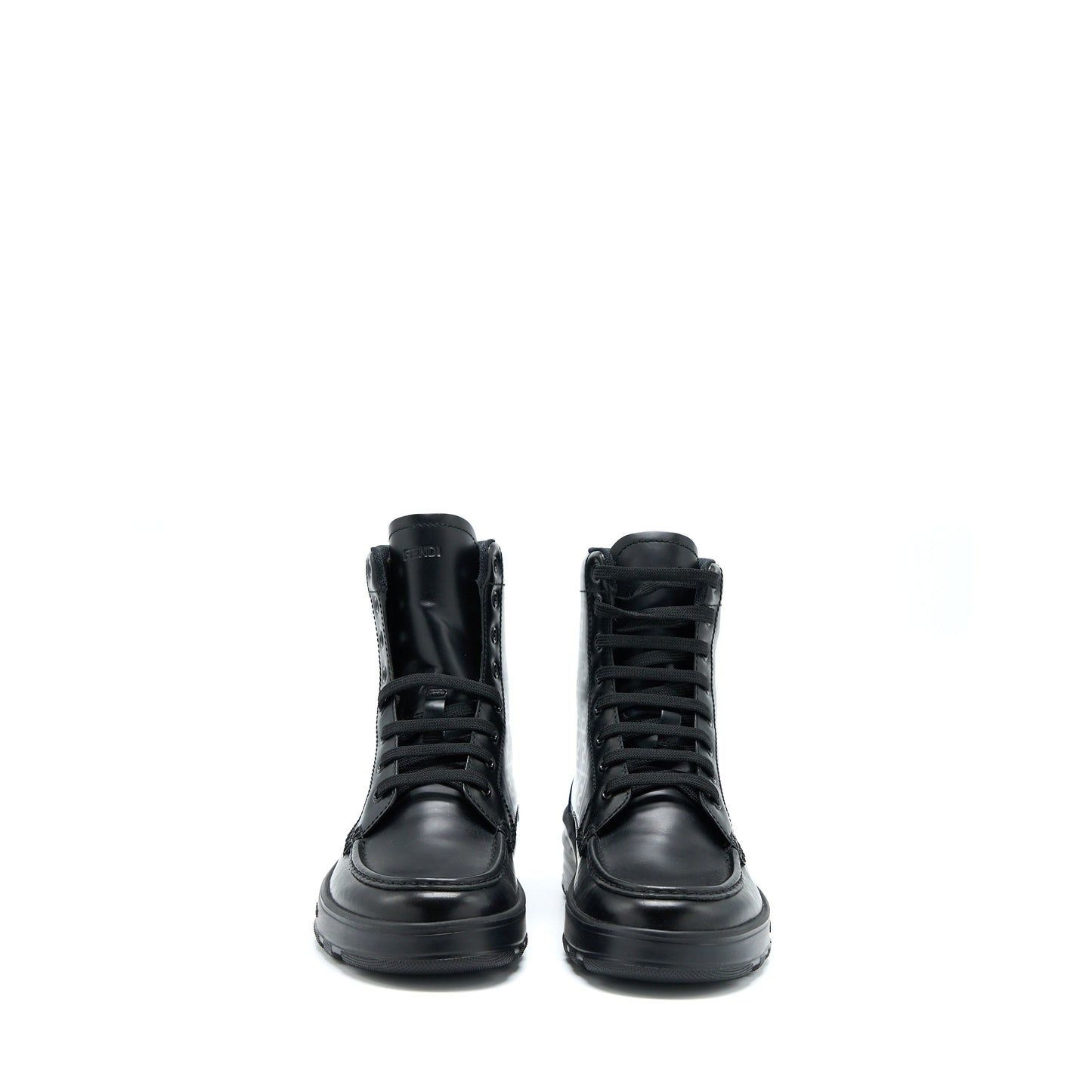Fendi Size 6 FF Print Boots Calfskin Black