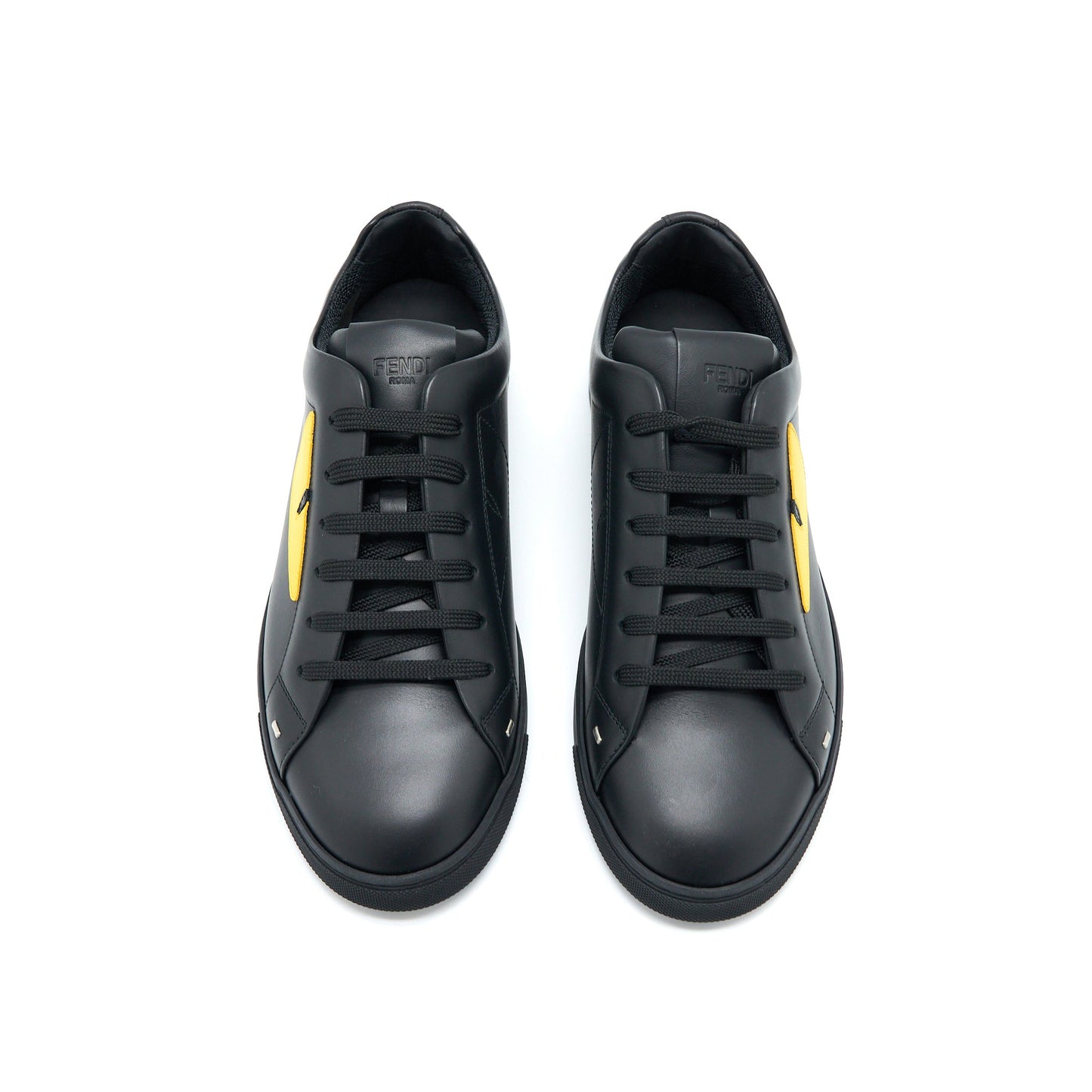 Fendi Size 5 Monster Sneaker Calfskin Black