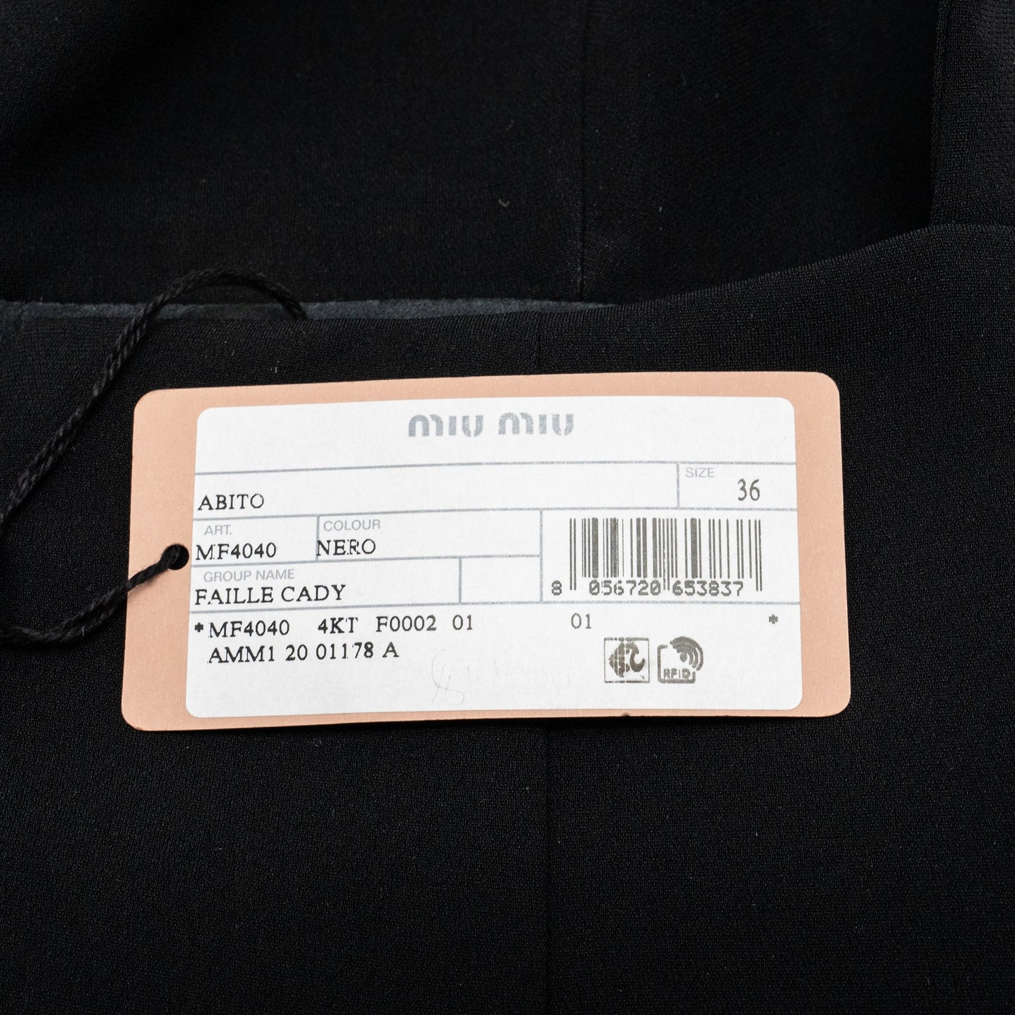 MIU MIU Size 36 Faille Cady Dress Polyester Black