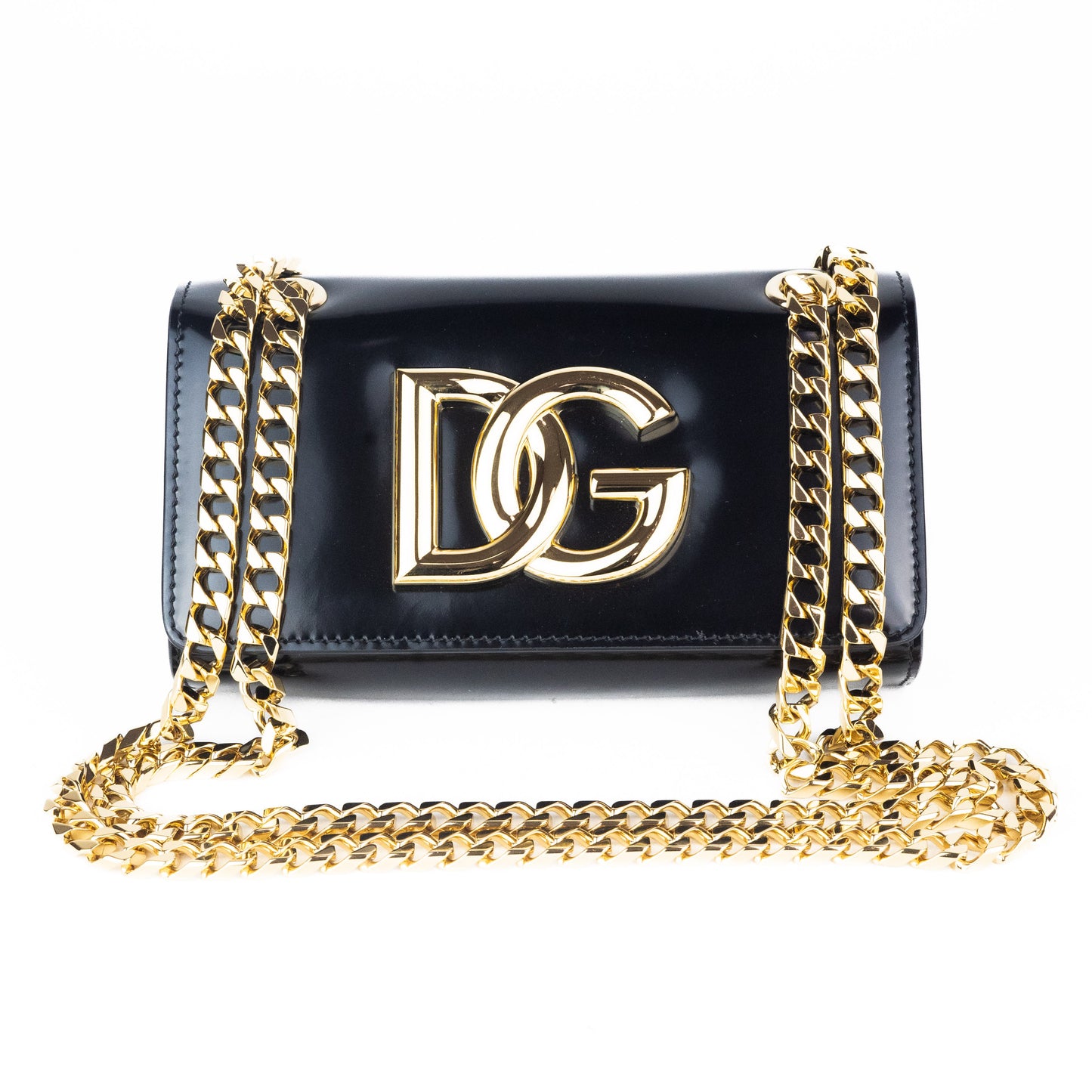 Dolce & Gabbana Polished Calfskin 3.5  Bag in Black