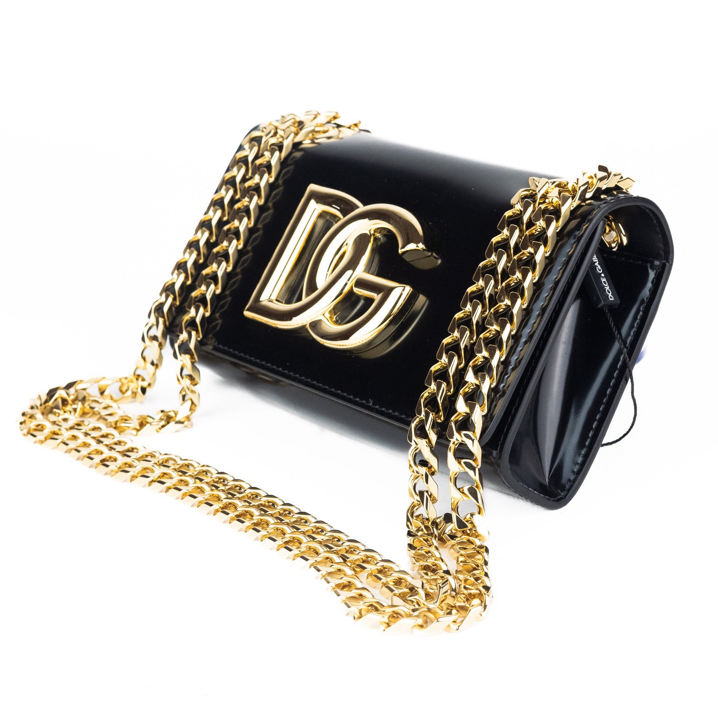Dolce & Gabbana Polished Calfskin 3.5  Bag in Black