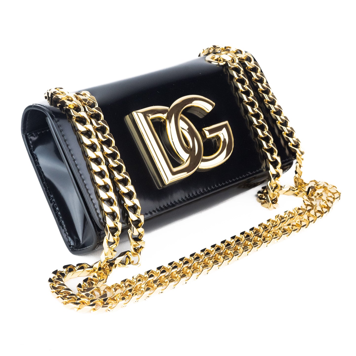 Dolce & Gabbana Polished Calfskin 3.5  Bag in Black