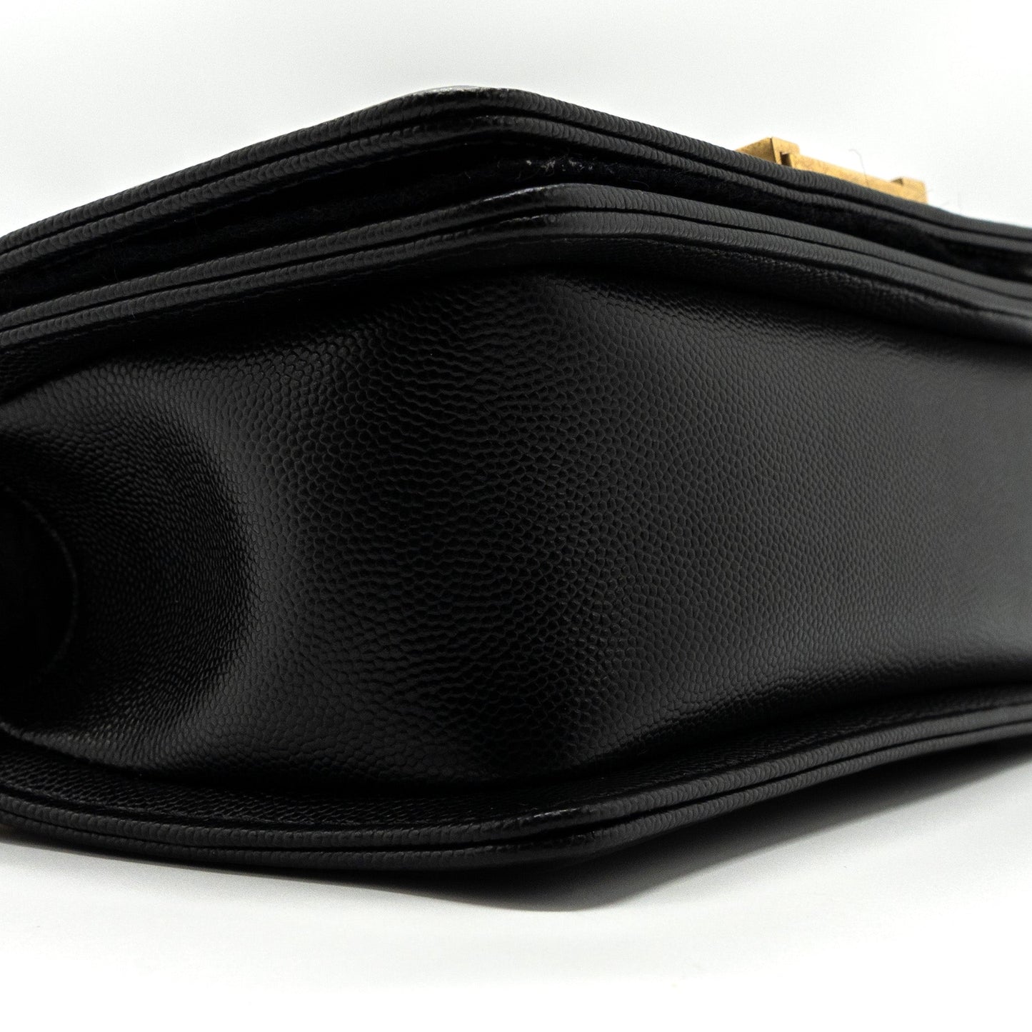 CHANEL SMALL BOY Bag Caviar BLACK GHW (Microchip)