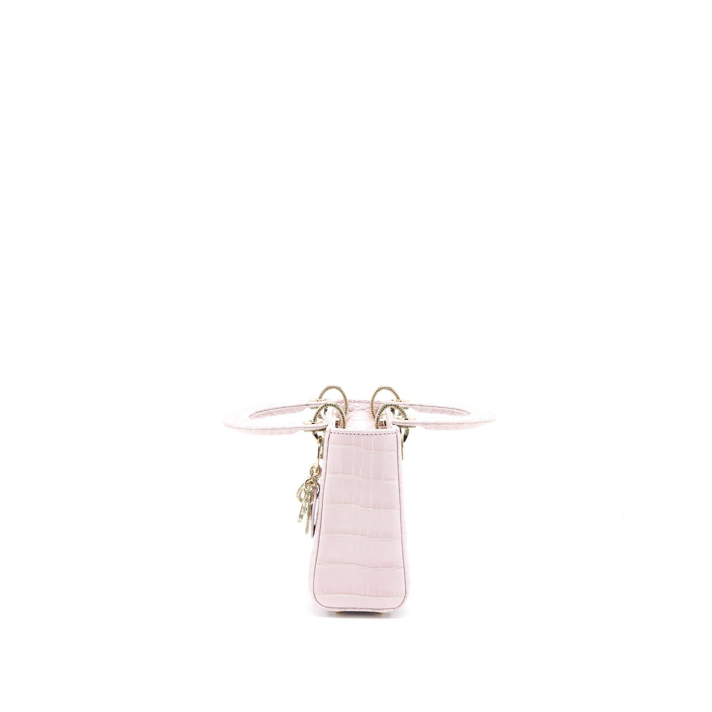Luxury Dior Mini Lady Luxury Dior Alligator Mississippiensis Light Pink Crystal LGHW
