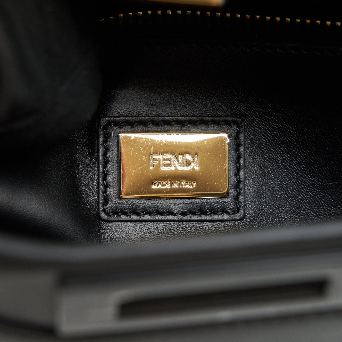 Fendi Medium Peekaboo Black Calfskin with Black/GHW